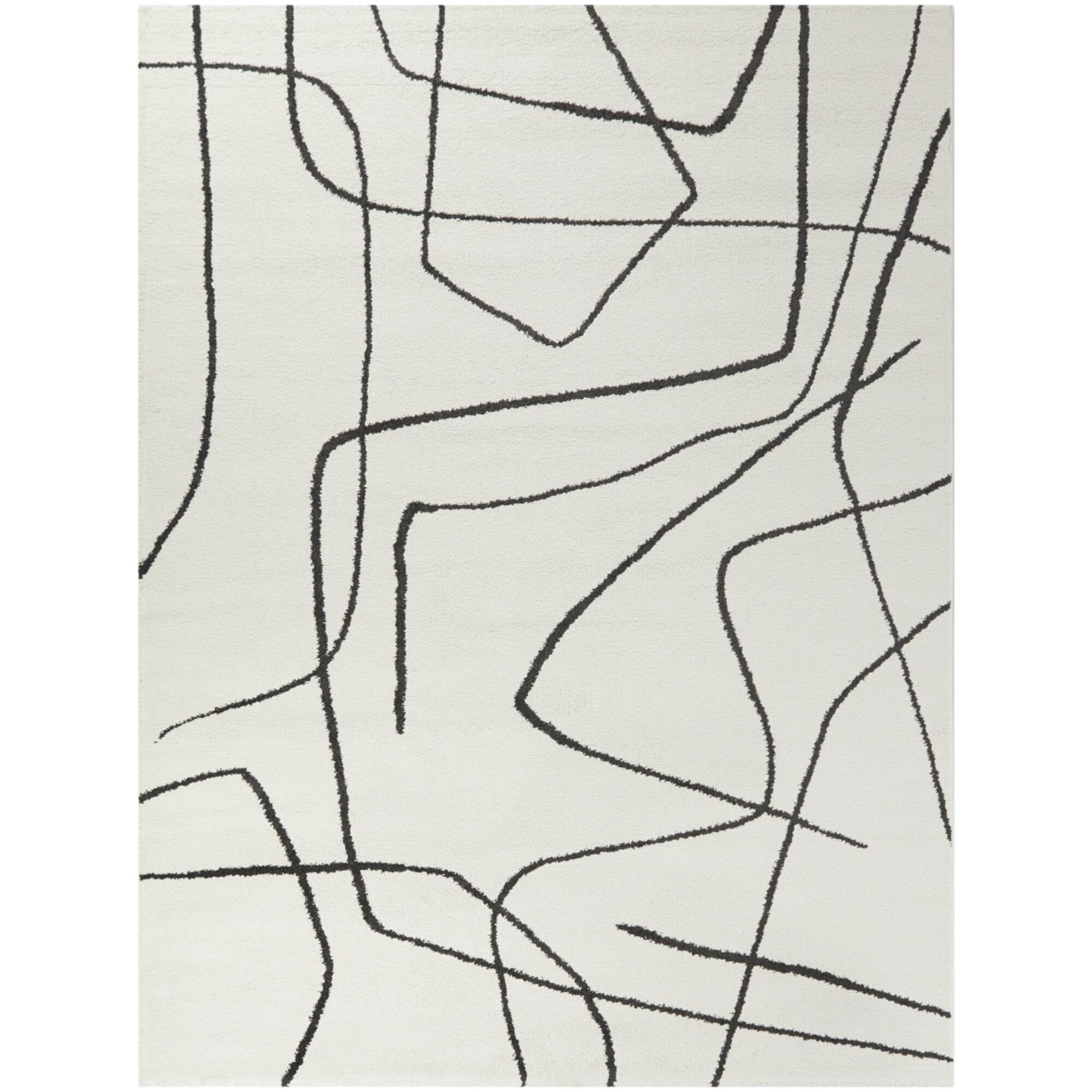 Charcoal Abstract 8' x 10' Reversible Synthetic Area Rug