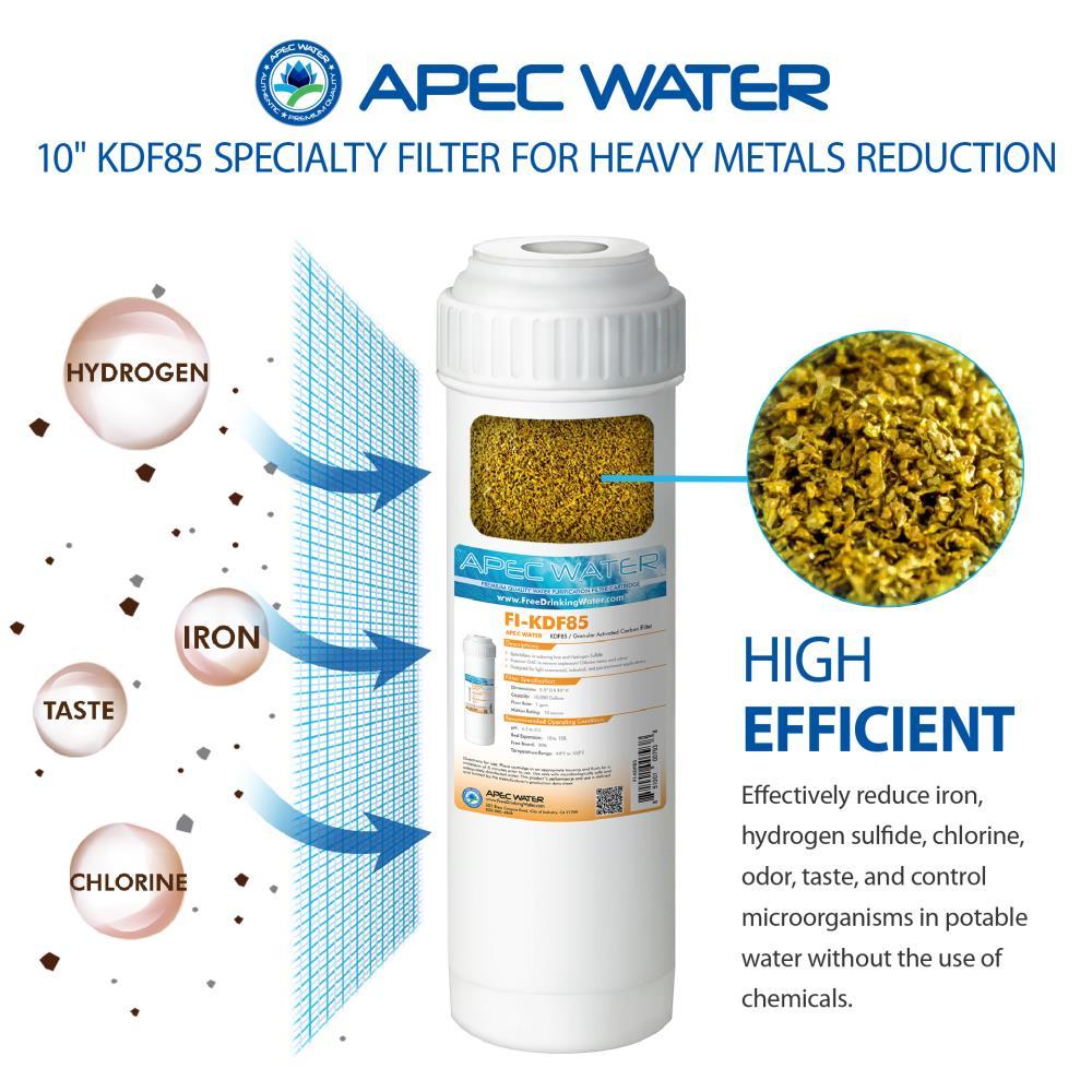 APEC 10" GAC Water Filter Iron And Hydrogen Sulfide Reduction (FI-KDF85)