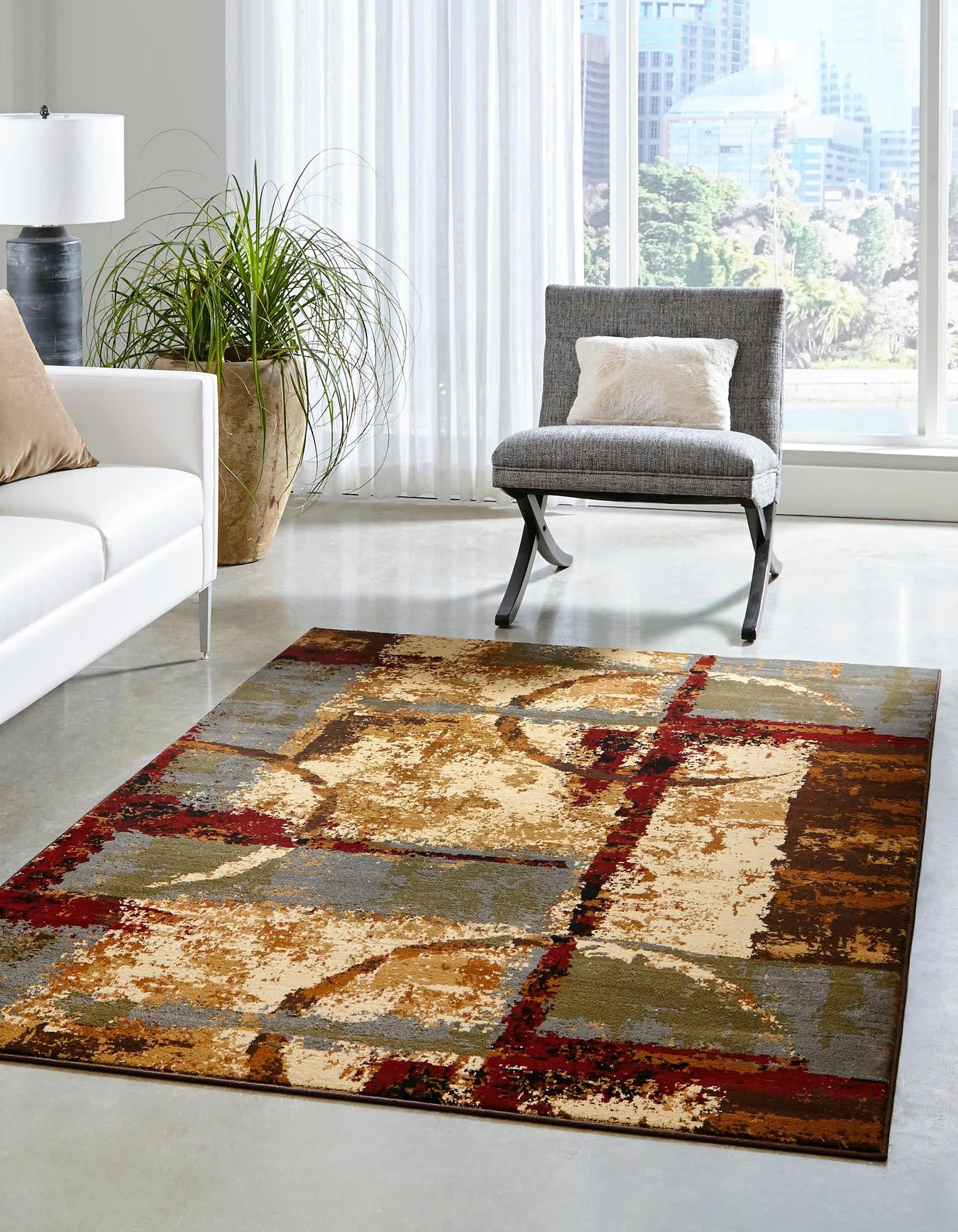Unique Loom Barista Collection Area Rug - Catuai (5' 3" x 8' Rectangle Multi/Brown)