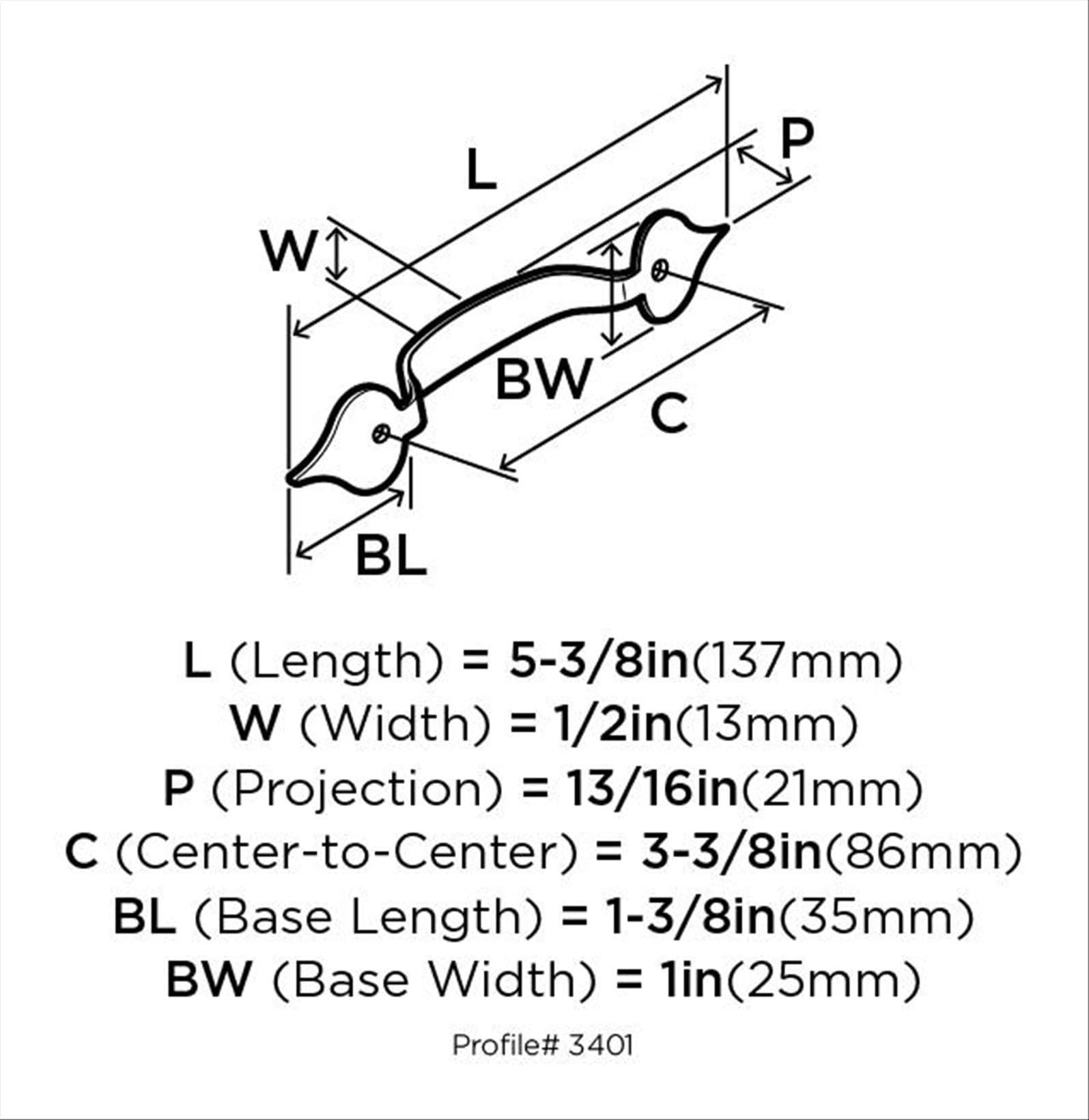 Allison 3 3/8" Center to Center Arch Pull