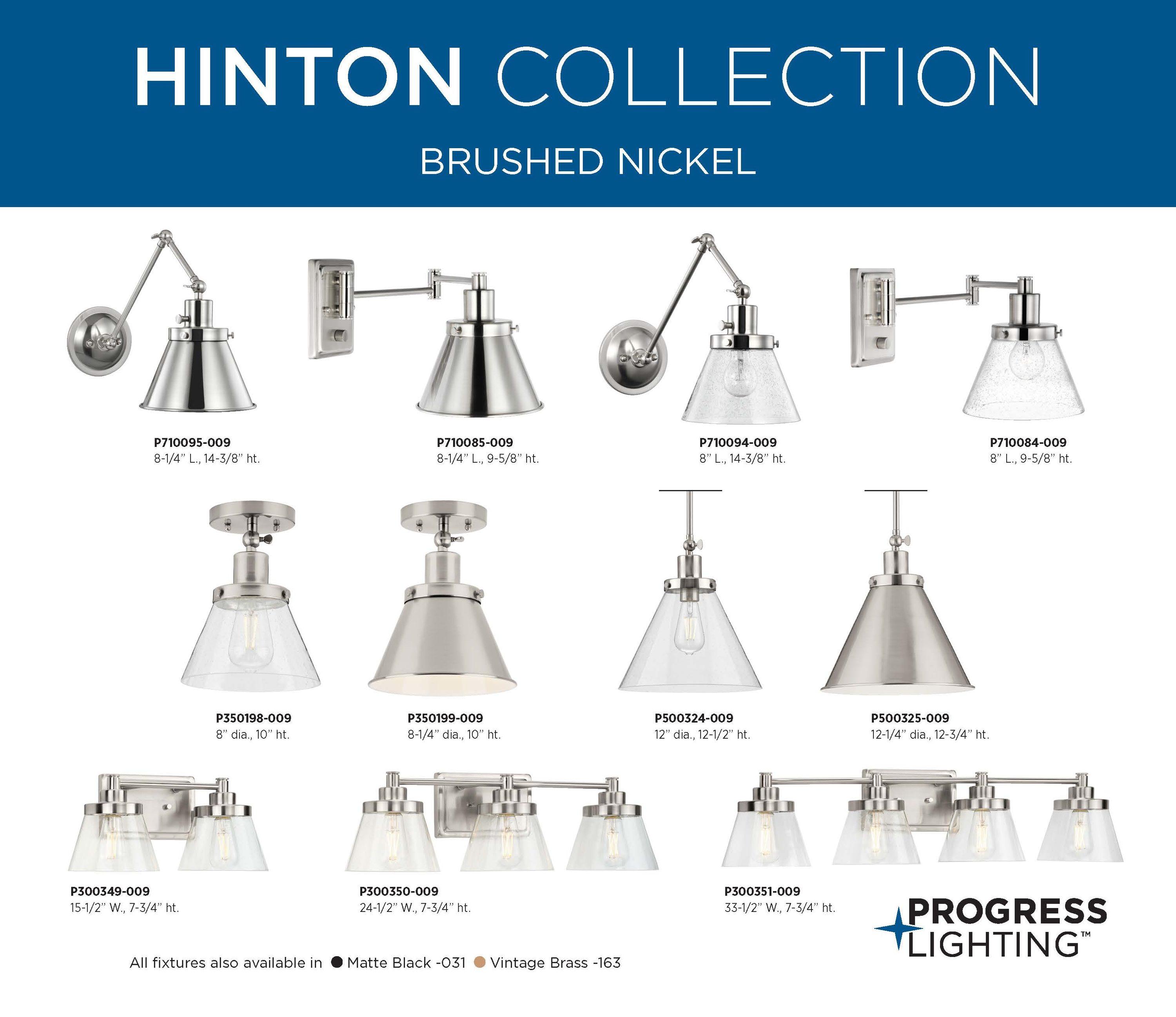 P350199-163-Progress Lighting-Hinton - 1 Light Flush Mount-Vintage Brass Finish