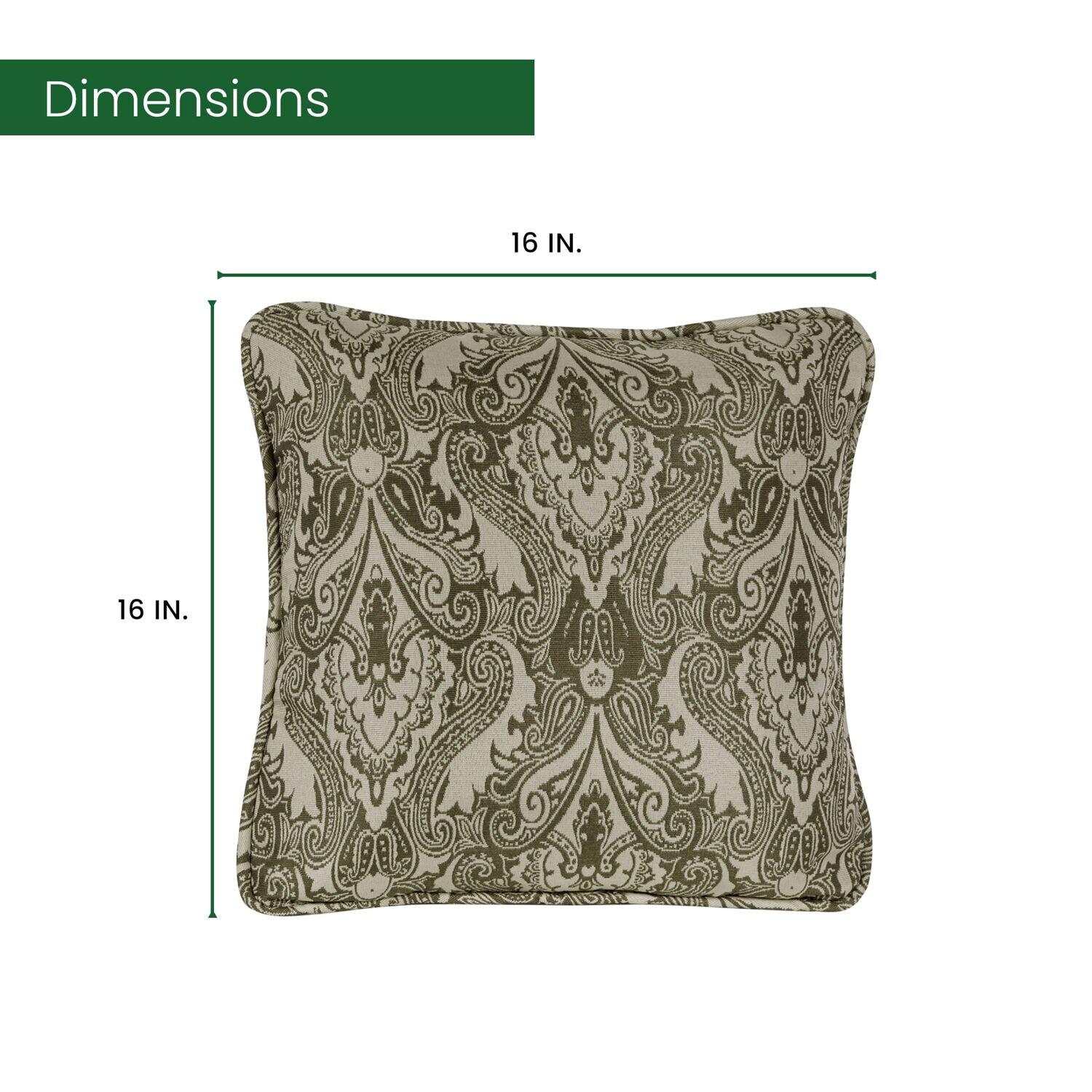 Hanover Medallion Indoor/Outdoor Throw Pillow, Decorative, Set of 2, Meadow Green - HANTPMED-MDW-2