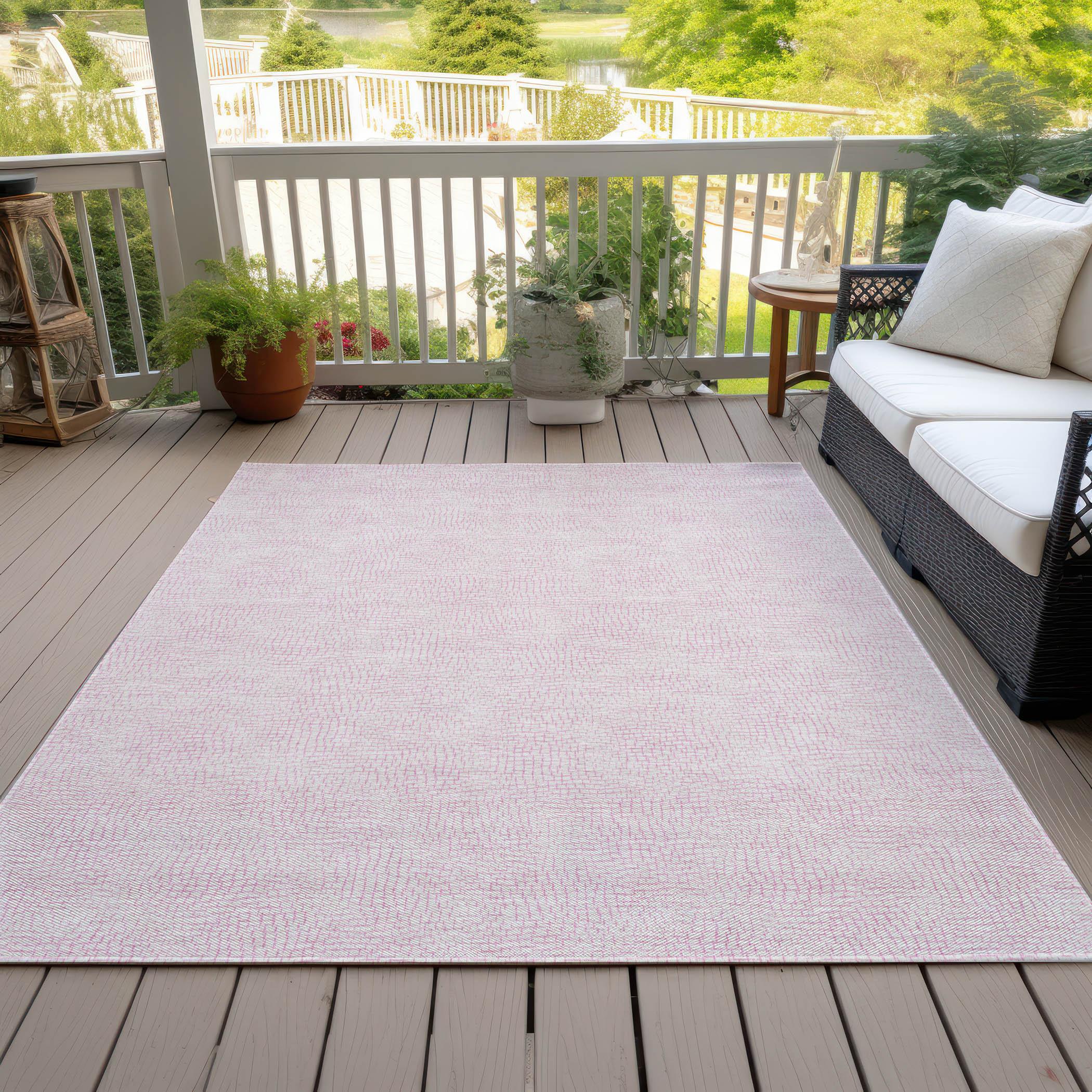 Machine Washable Indoor/Outdoor Chayden ACN1058 Pink Rug