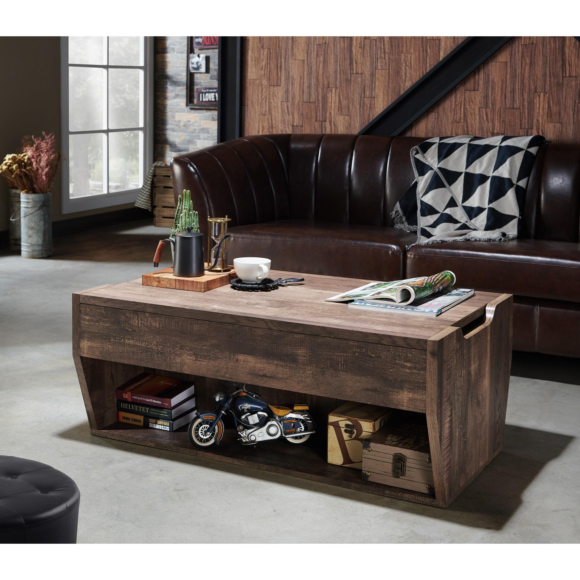 Furniture of America Rere Rustic 41-inch Wood Lift-top Coffee Table by  Reclaimed Oak Reclaimed,Oak Finish