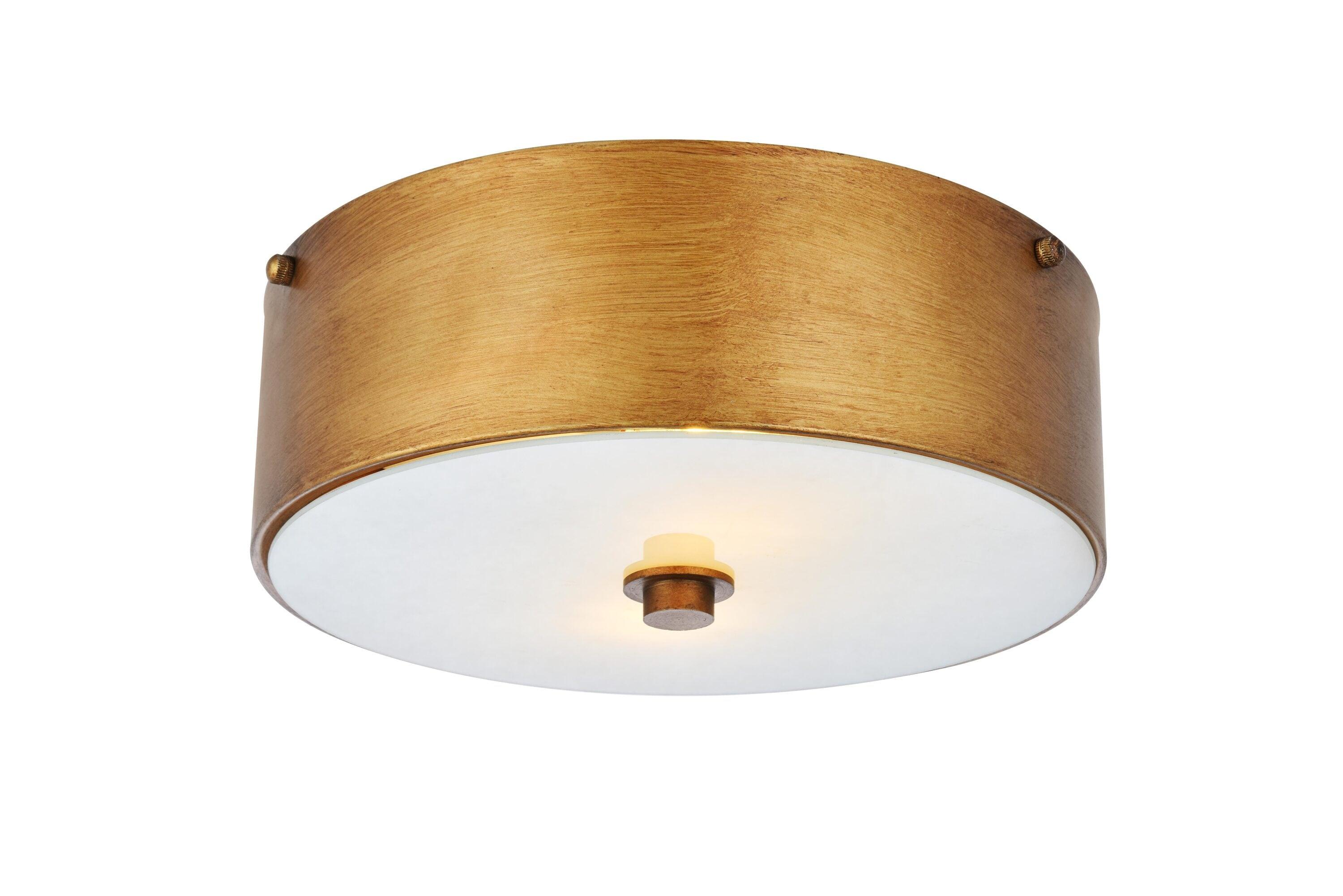Elegant Lighting Hazen 2 light 12 inch Vintage Gold flush mount