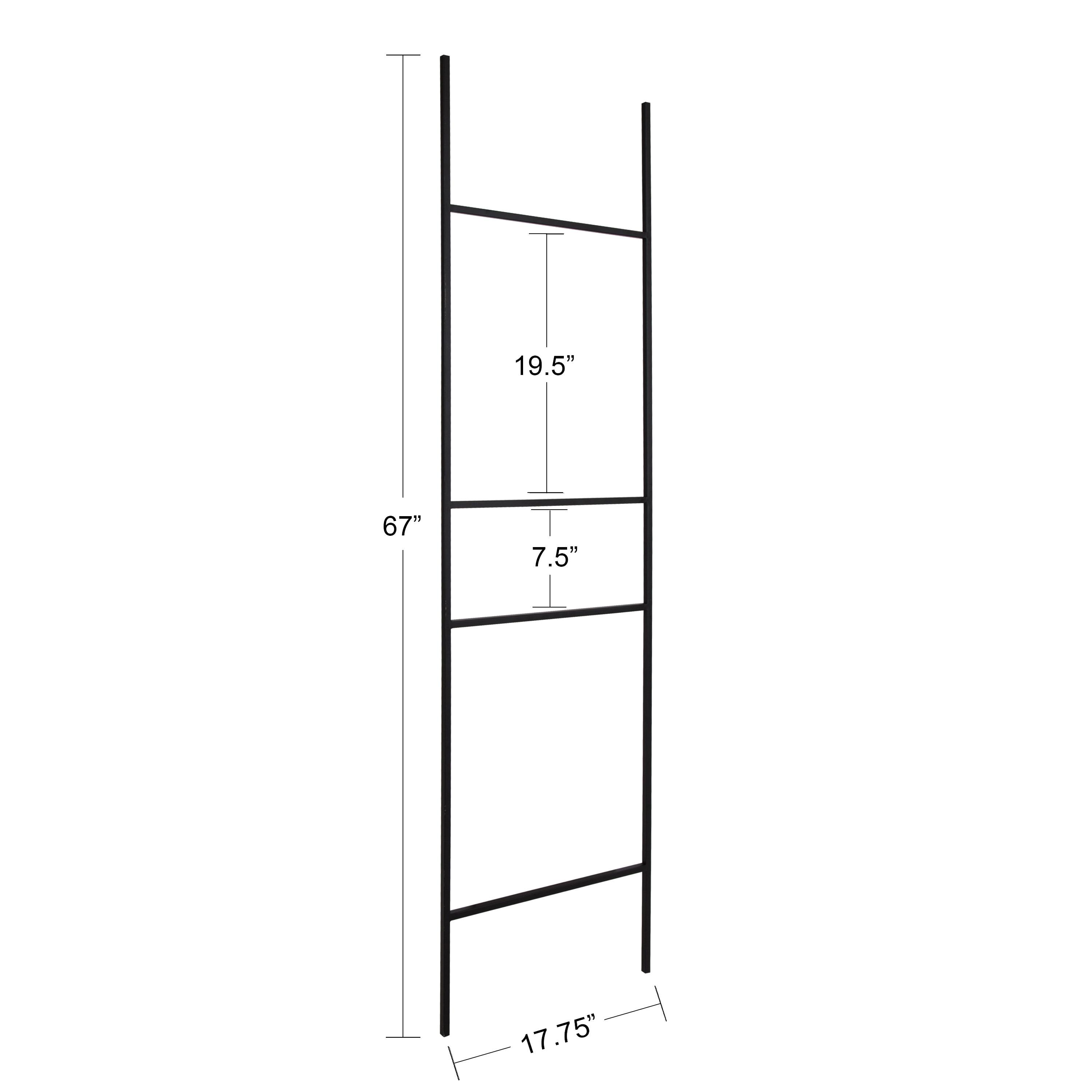 17.75"x67" Poggi Metal Ladder Black - Kate & Laurel All Things Decor: No Assembly, Modern Storage Display