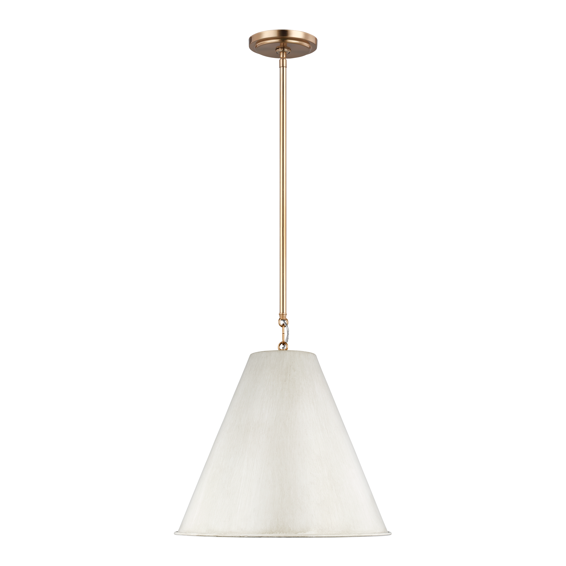 Elegant Gordon Small Pendant in Antique White and Satin Bronze