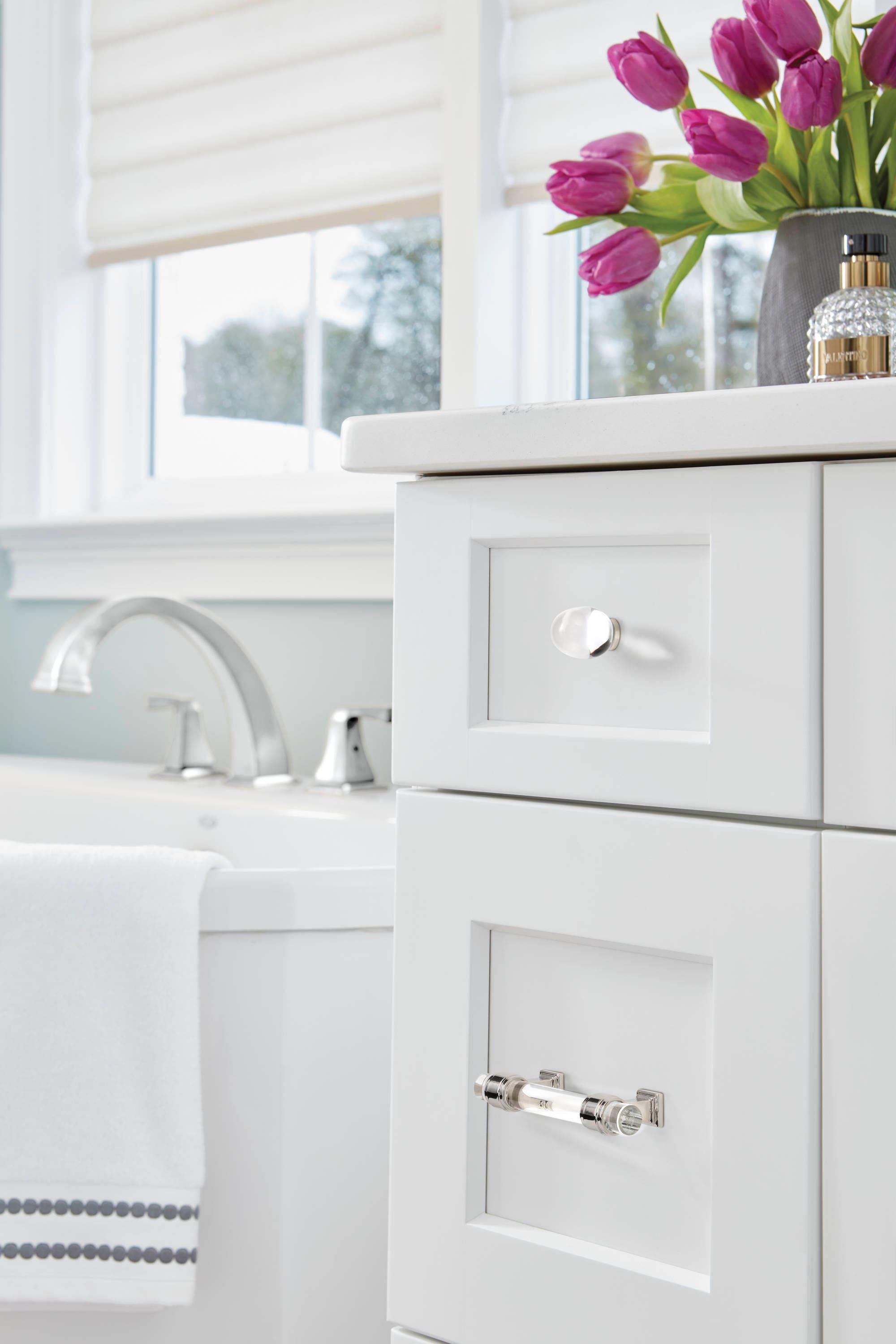 Amerock Glacio 3 inch (76mm) Center-to-Center Clear/Polished Nickel Cabinet Pull