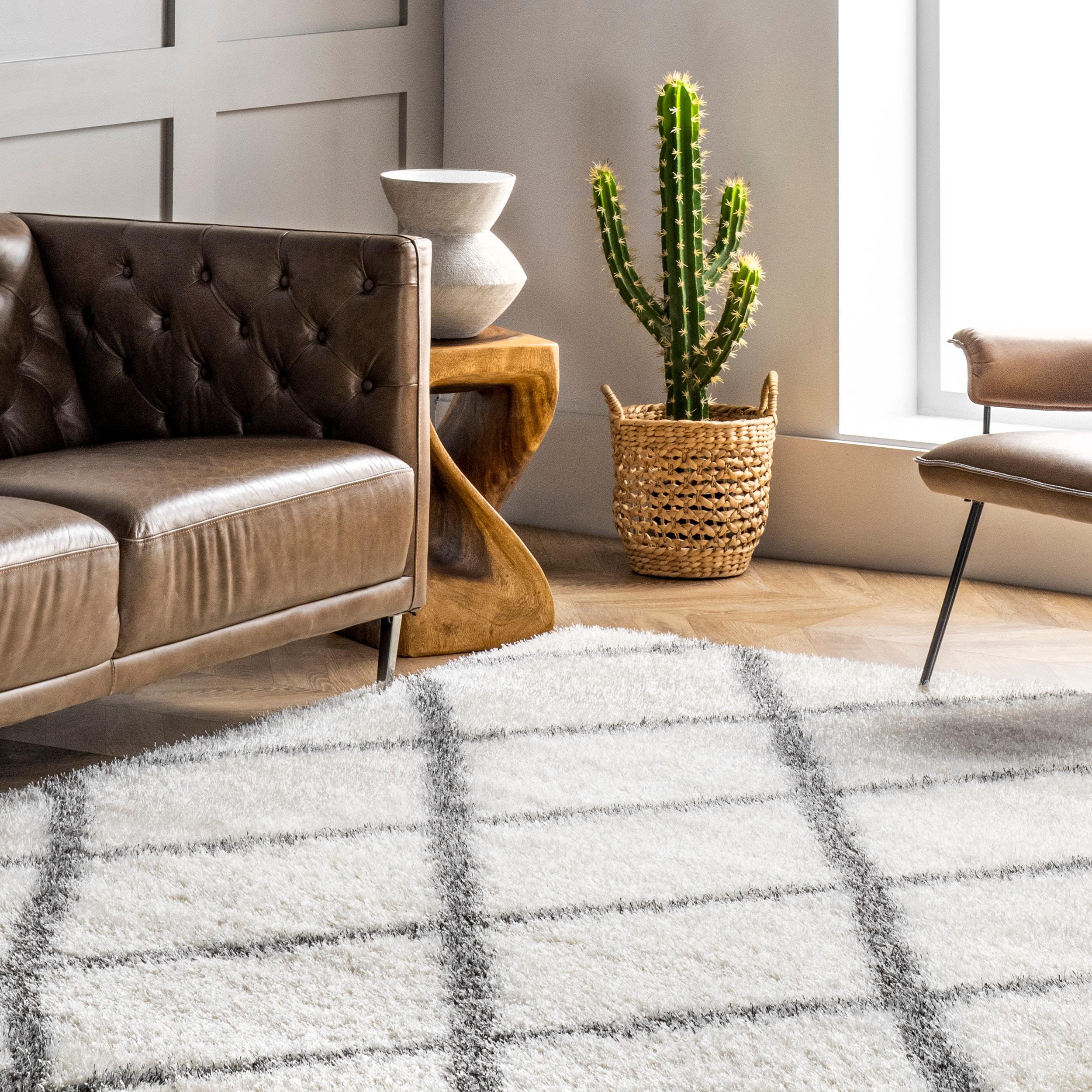 nuLOOM Diamond Soft & Plush Shag Runner Rug, 2' 8" x 8', Gray