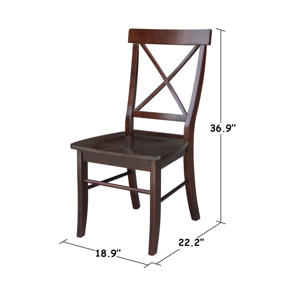 Set of 2 X Back Chairs with Solid Wood - International Concepts