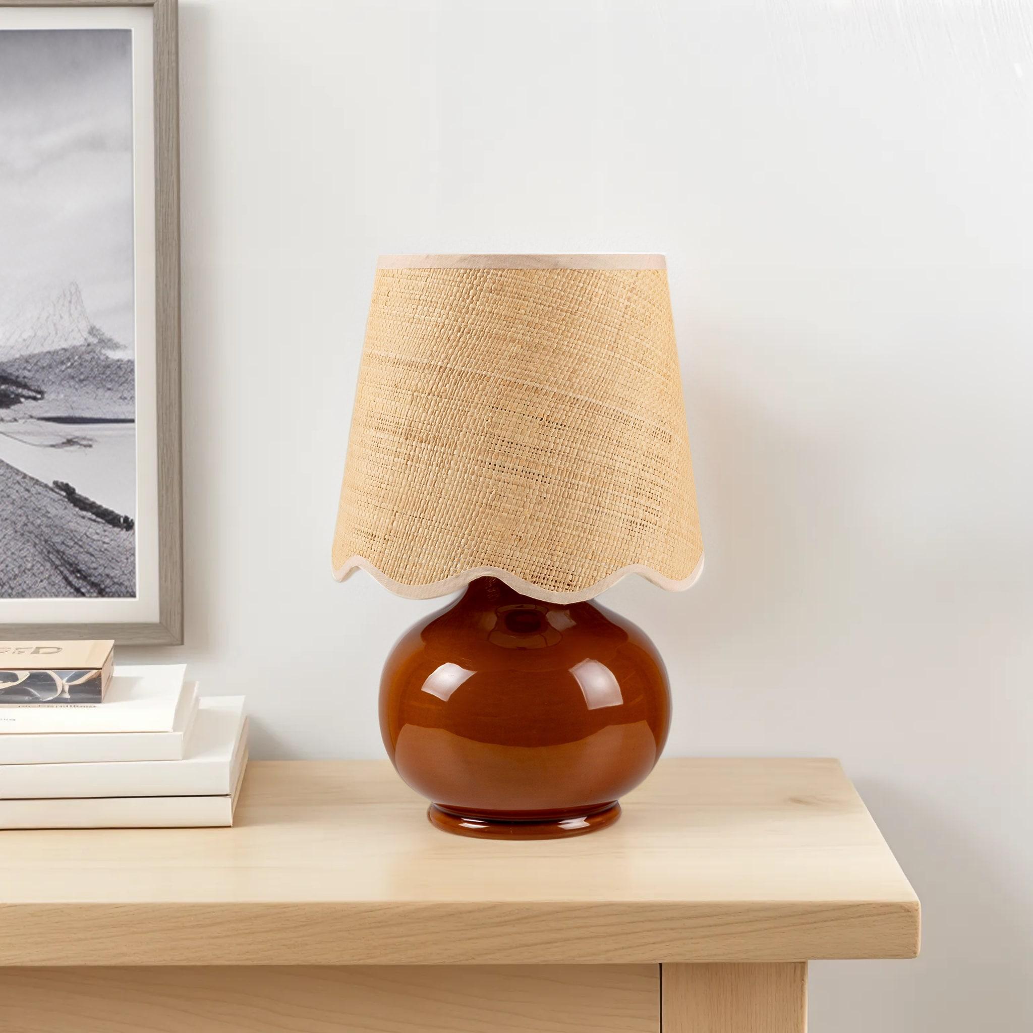 Livabliss Stella Diminuta Cottage Accent Table Lamp, 13-inch, Red