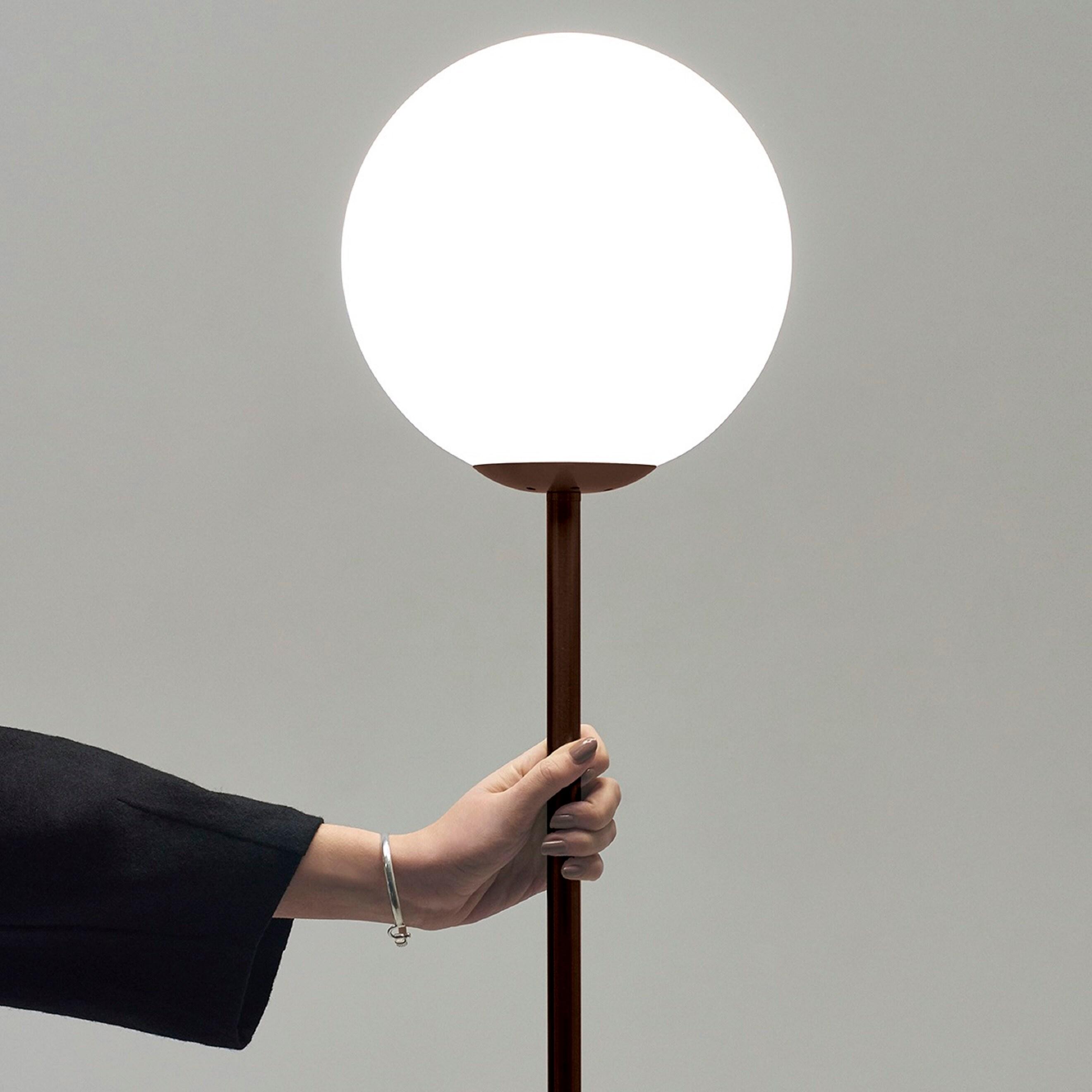 Luna 65 in. Modern LED Energy Efficient Floor Lamp with Frosted Glass Globe Shade