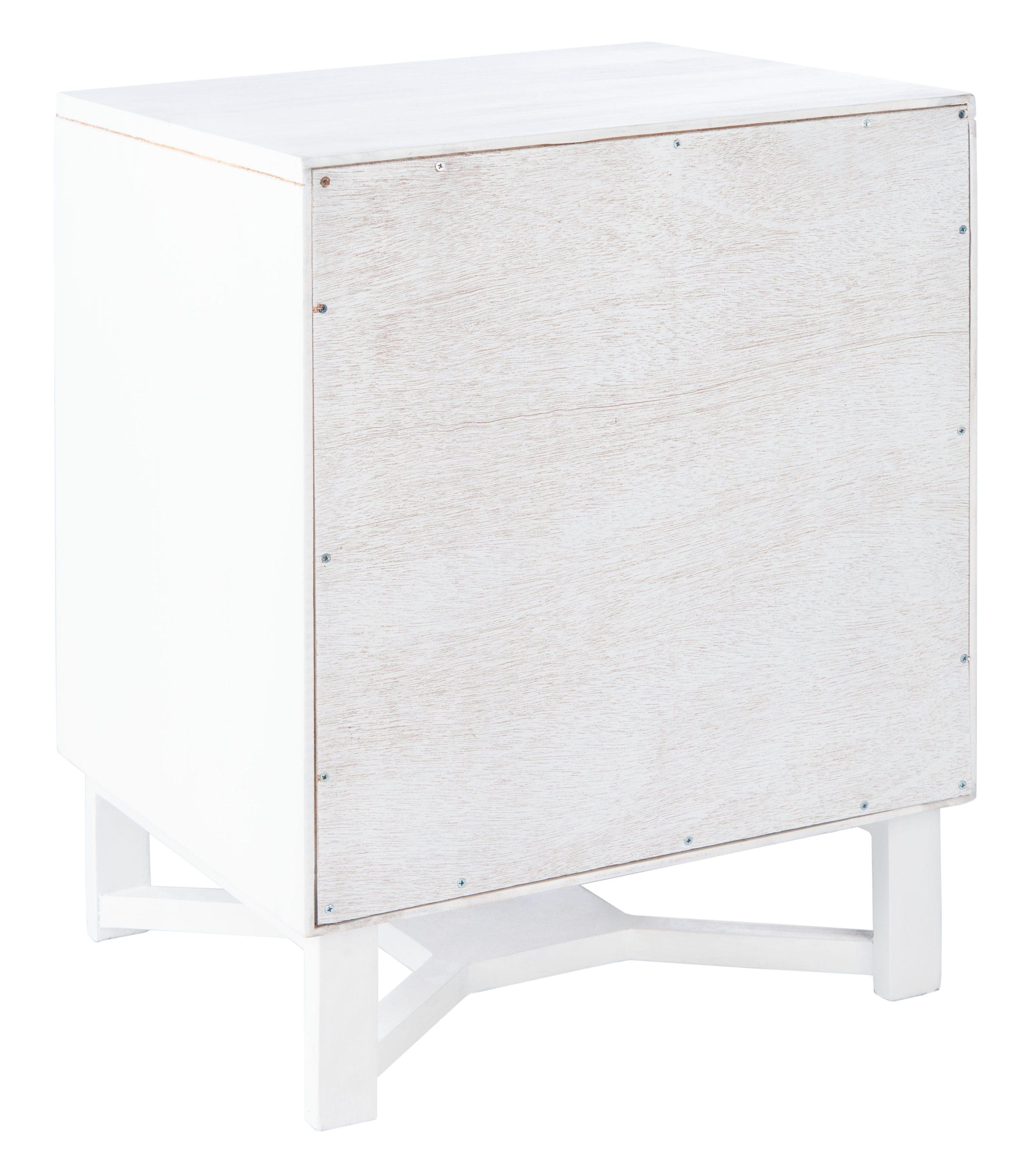 Hedwig 2 Drawer Nightstand - White/Natural - Safavieh.