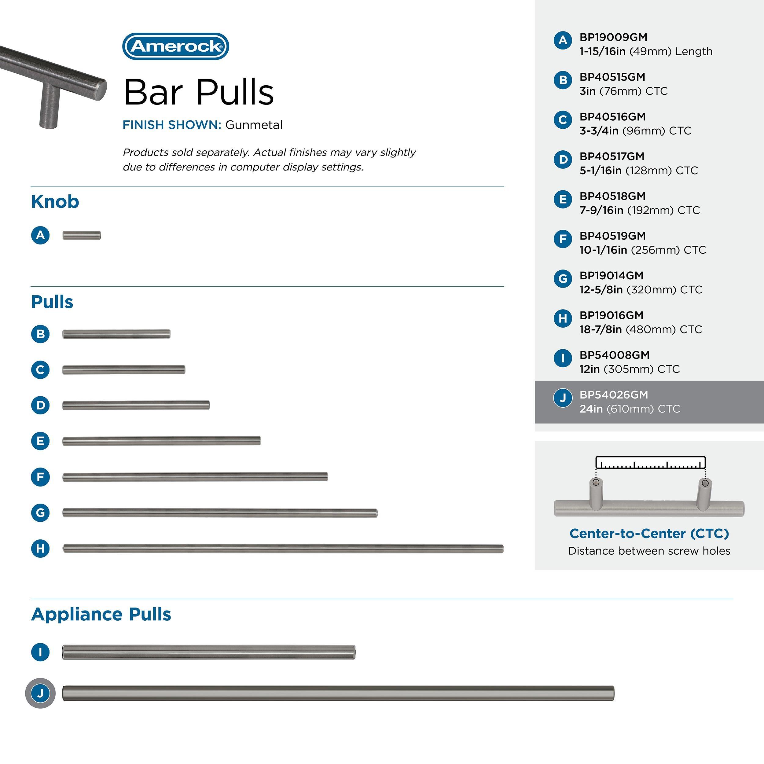 Bar Pulls 24" Center to Center Appliance Pull