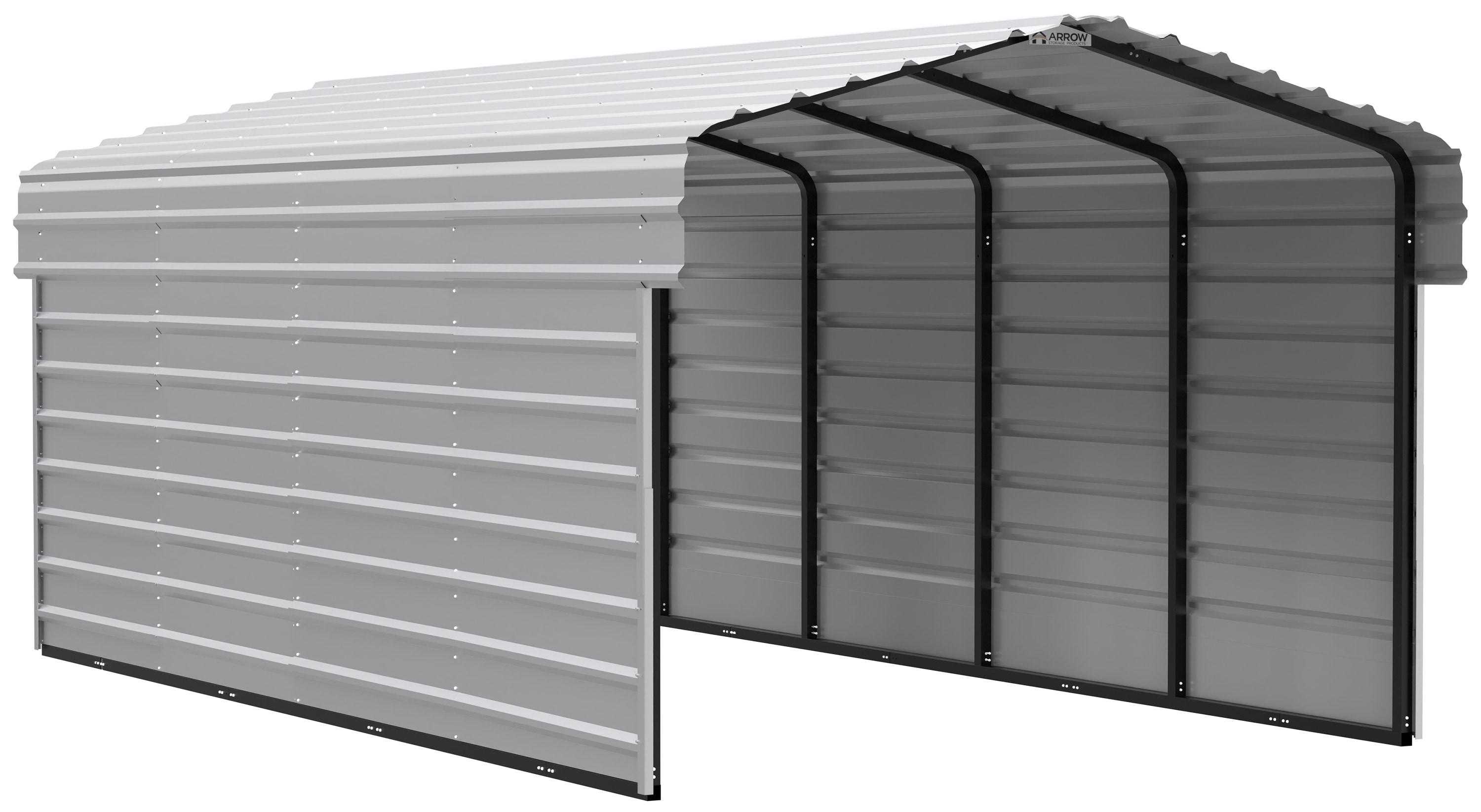 Arrow Arrow Steel Carport with 2 Side Wall Kits, 10X20X07
