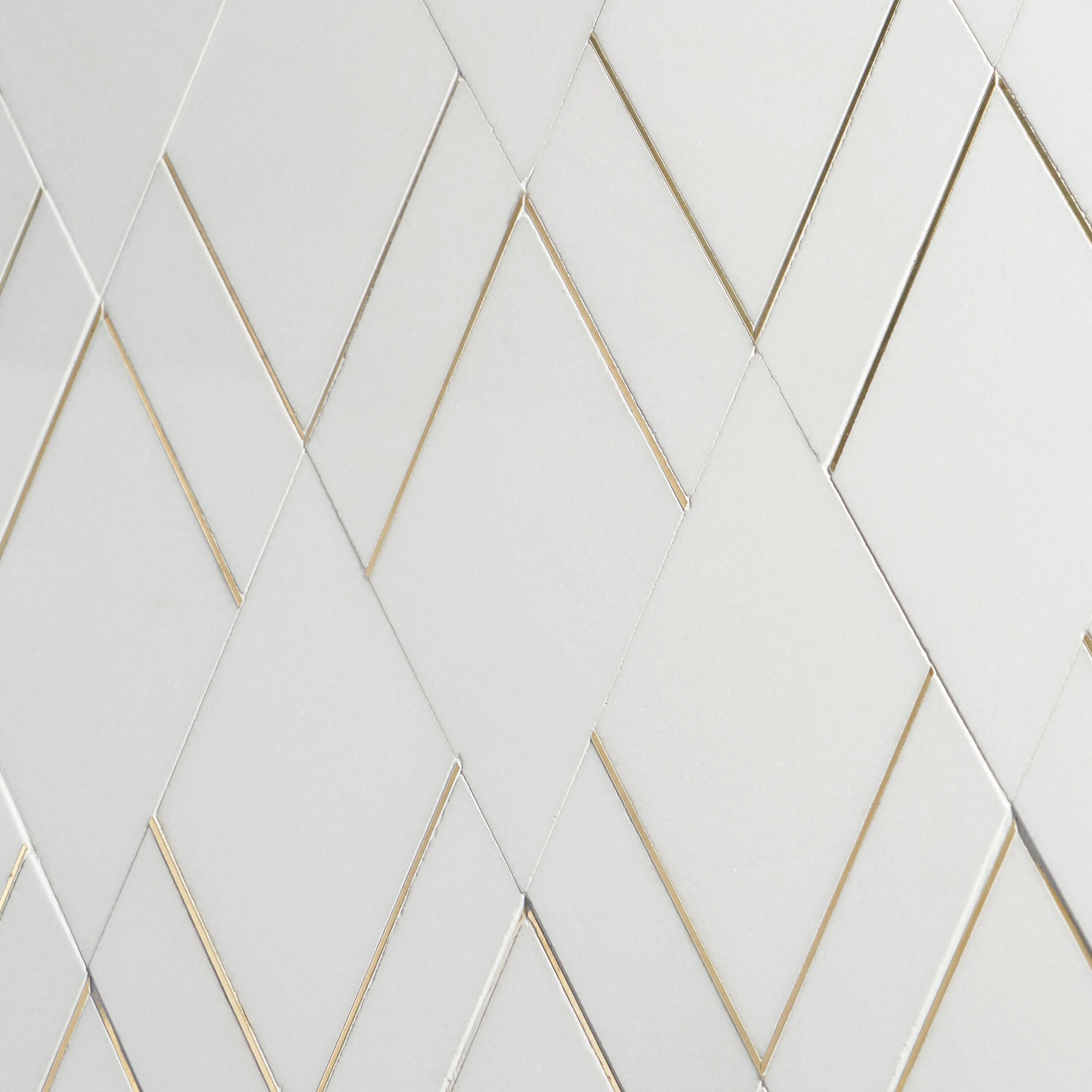 Mehko 11.81 in. x 14.96 in. Polished Marble and Brass Wall Tile