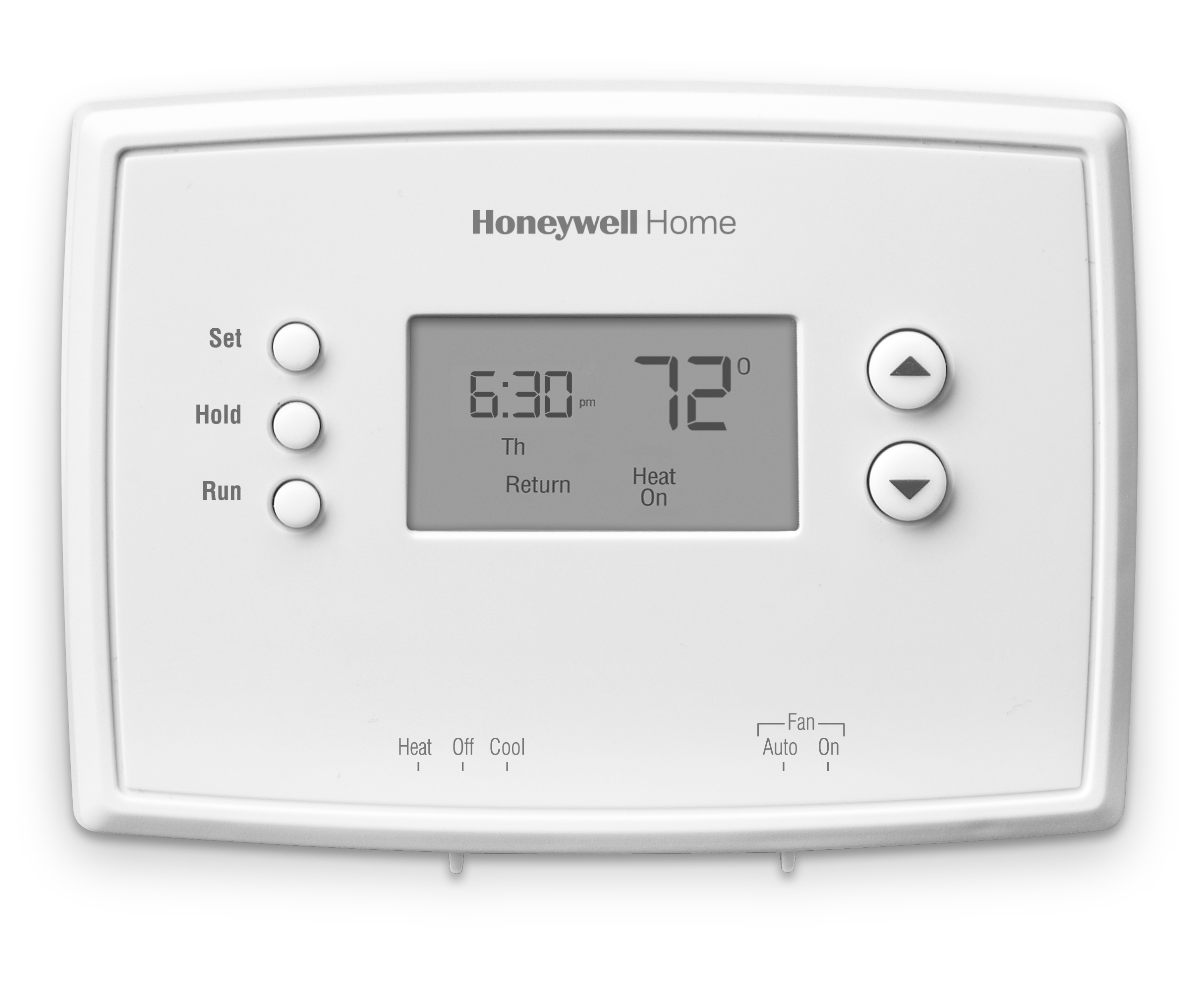 Honeywell Home 1-Week Programmable Thermostat: Digital, Audible Alert, White, Battery Operated