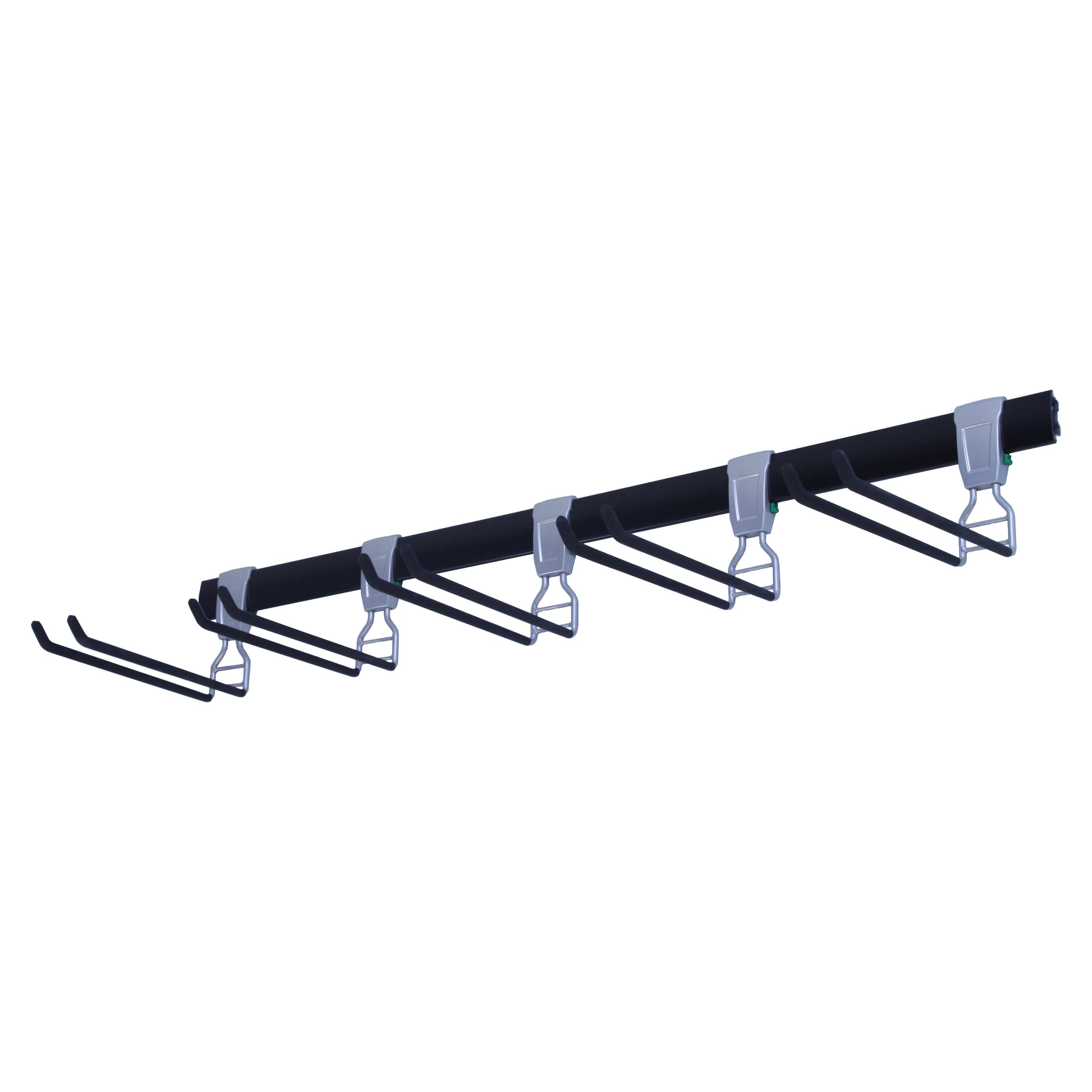 SafeRacks Wall Mounted Ski/Snowboard Rack - Includes 5 Storage Hooks - 500lb Max Capacity