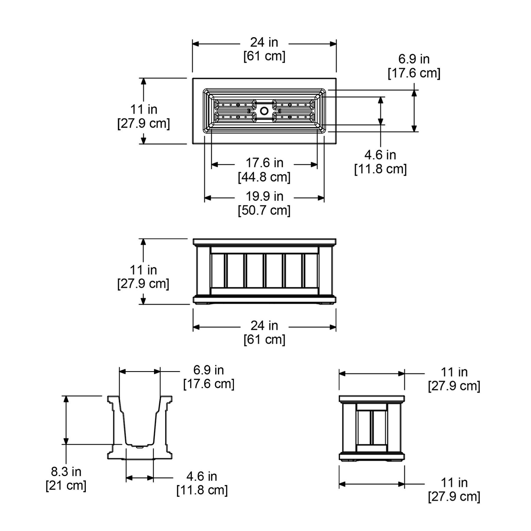 Mayne Cape Cod 24" x 11" x 11" Rectangle White Self-Watering Polyethylene Planter