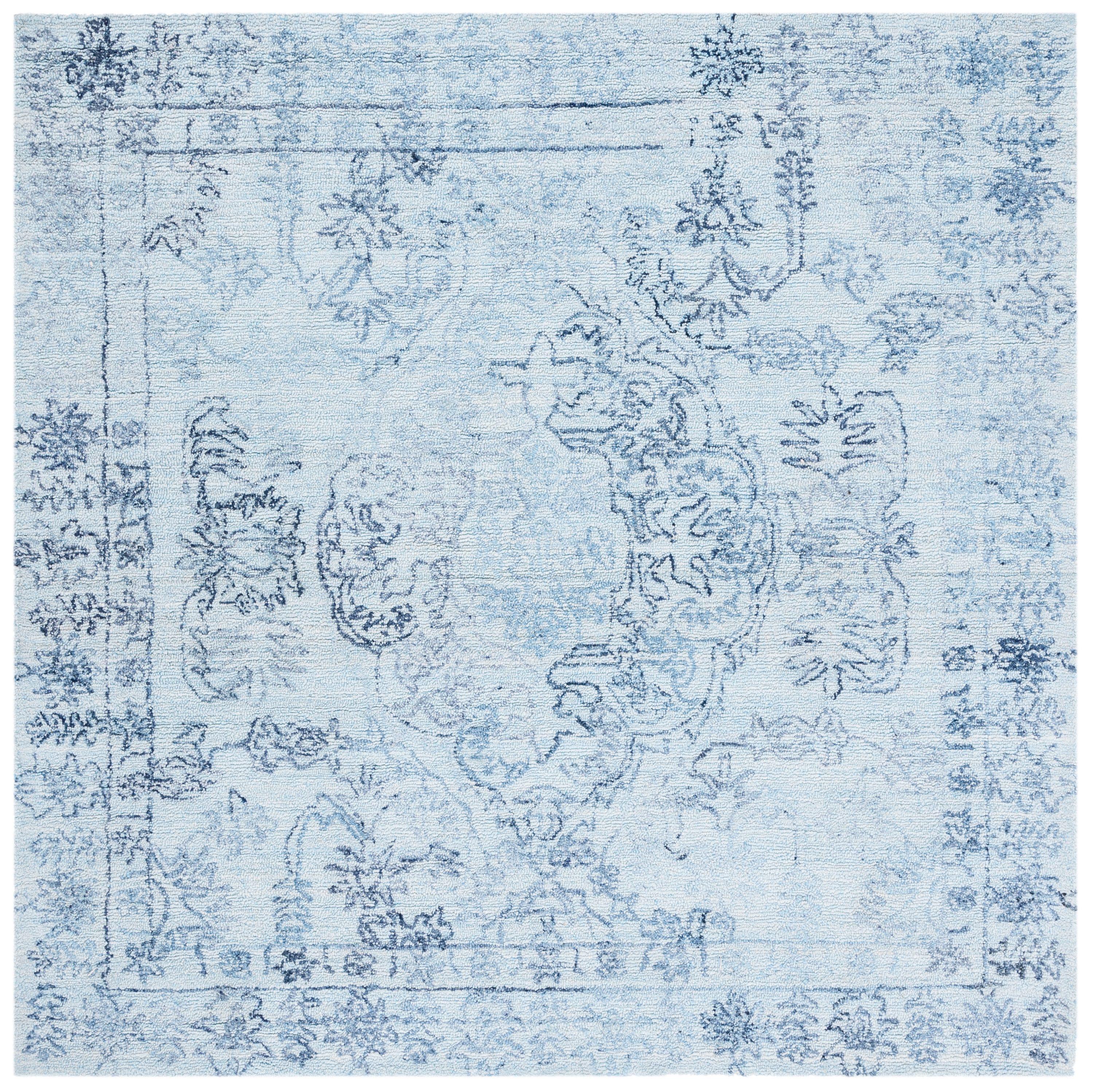 Marquee MRQ112 Hand Tufted Indoor Area Rug - Light Blue/Navy - 6'x6' - Safavieh