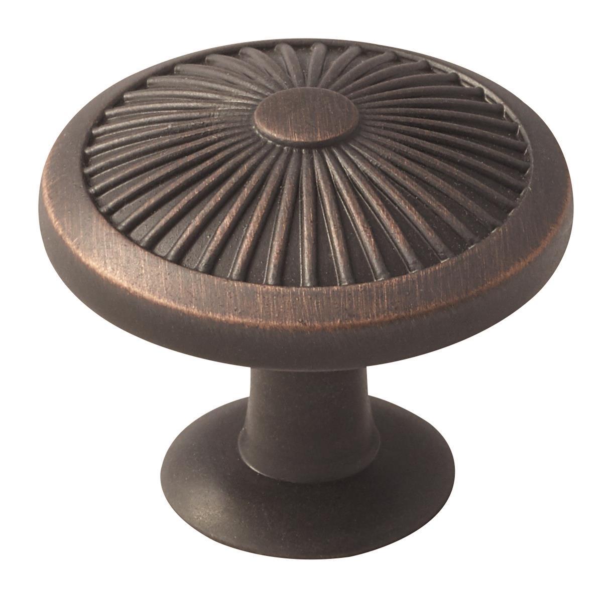 Oil Rubbed Bronze Round Cabinet Knob with Mounting Hardware