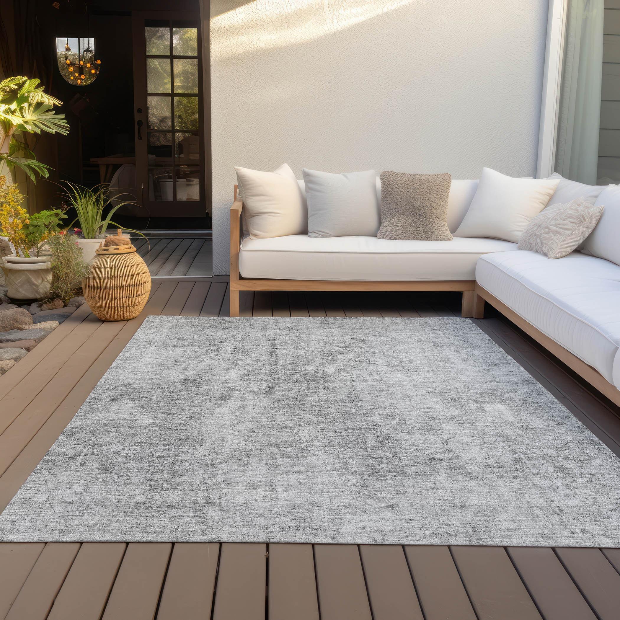 Addison Rugs Chantille ACN656 Gray 3' x 5' Indoor Outdoor Area Rug, Easy Clean, Machine Washable, Non Shedding, Bedroom, Entry, Living Room, Dining Room, Kitchen, Patio Rug