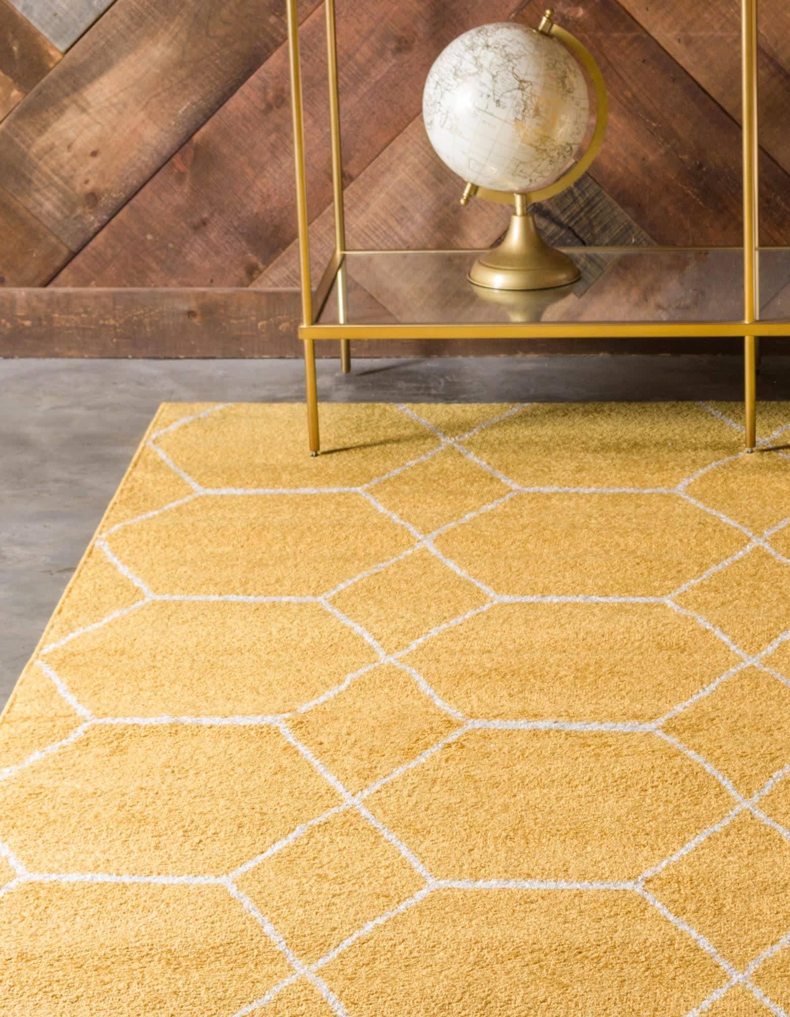 Unique Loom 5' 0 x 8' 0 Trellis Frieze Geometric Yellow Area Rug