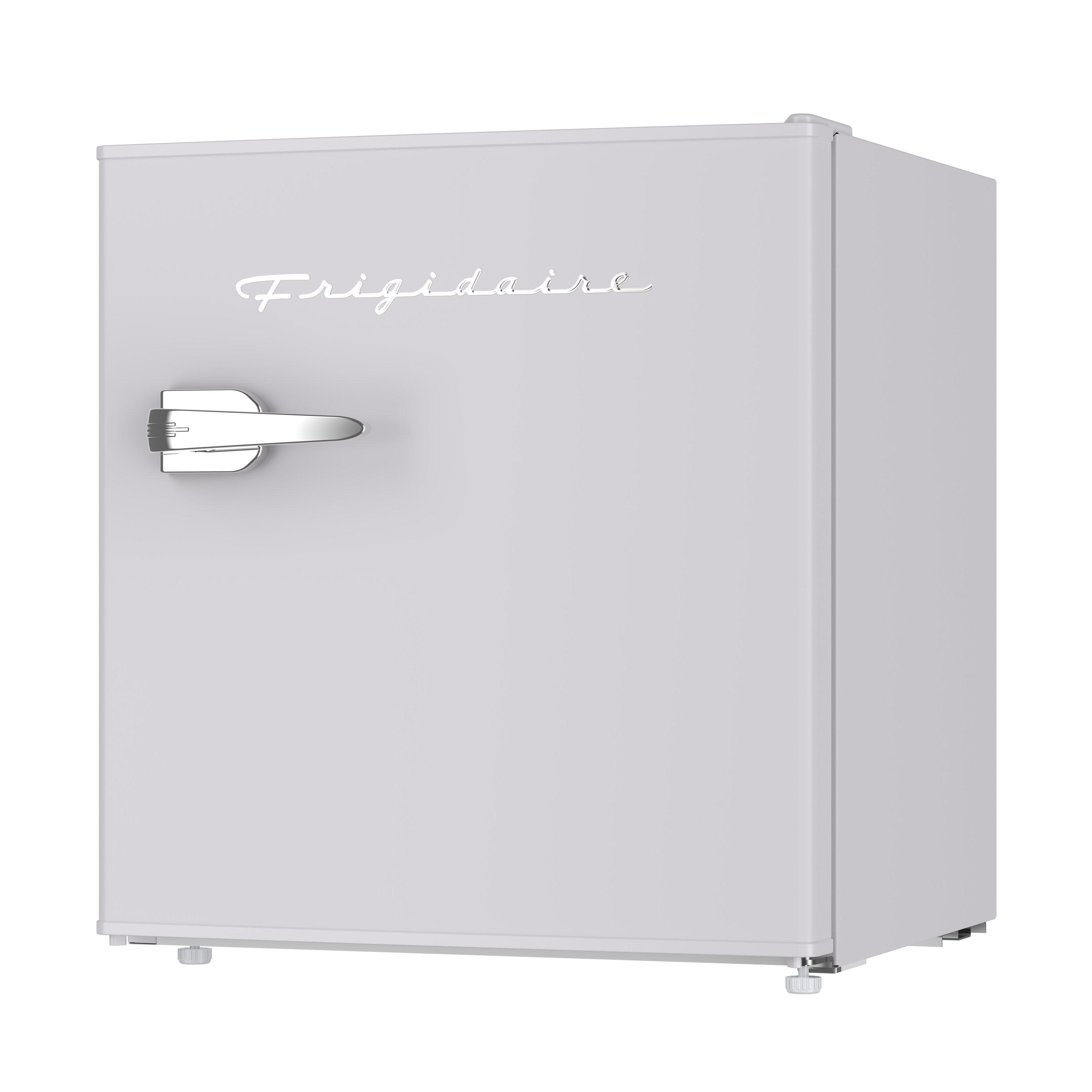 Frigidaire 1.6 cu ft Retro Fridge With Side Bottle Opener Moonbeam: Compact Dorm & Skincare Refrigerator-Freezer, Manual Defrost