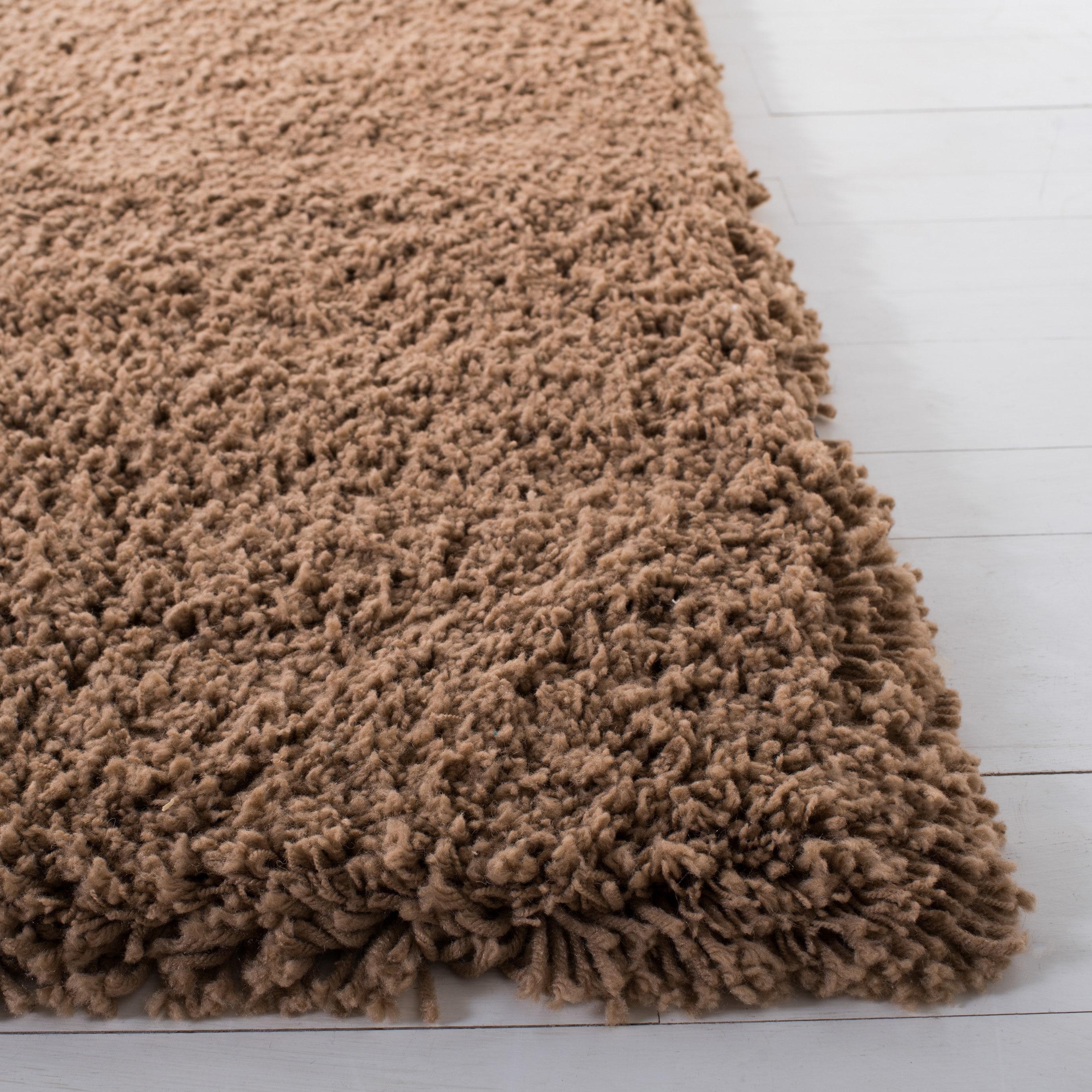 SAFAVIEH Harvey Solid Plush Shag Area Rug, Taupe, 3' x 5'