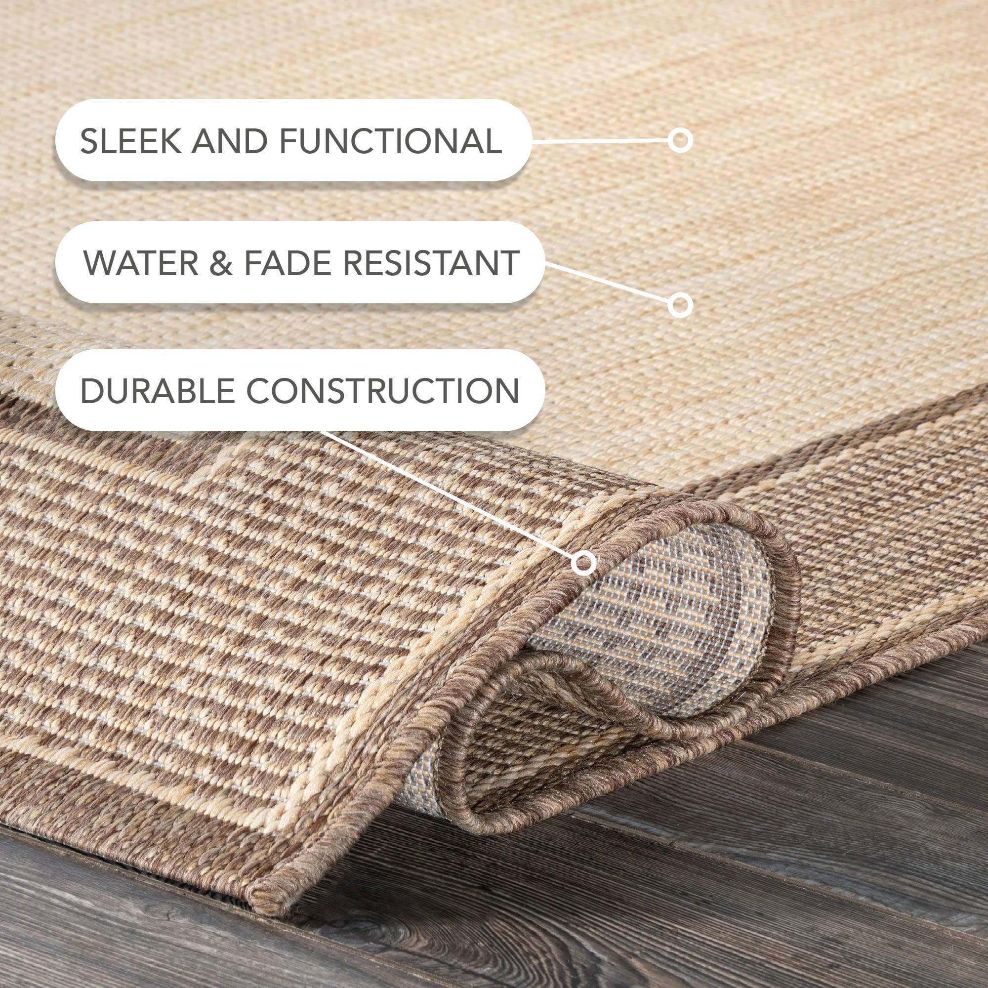 Nuloom Gris Bordered 3x5 Indoor/Outdoor Accent Rug for Living Room Patio Deck Front Porch Entryway Kitchen, Beige/Tan