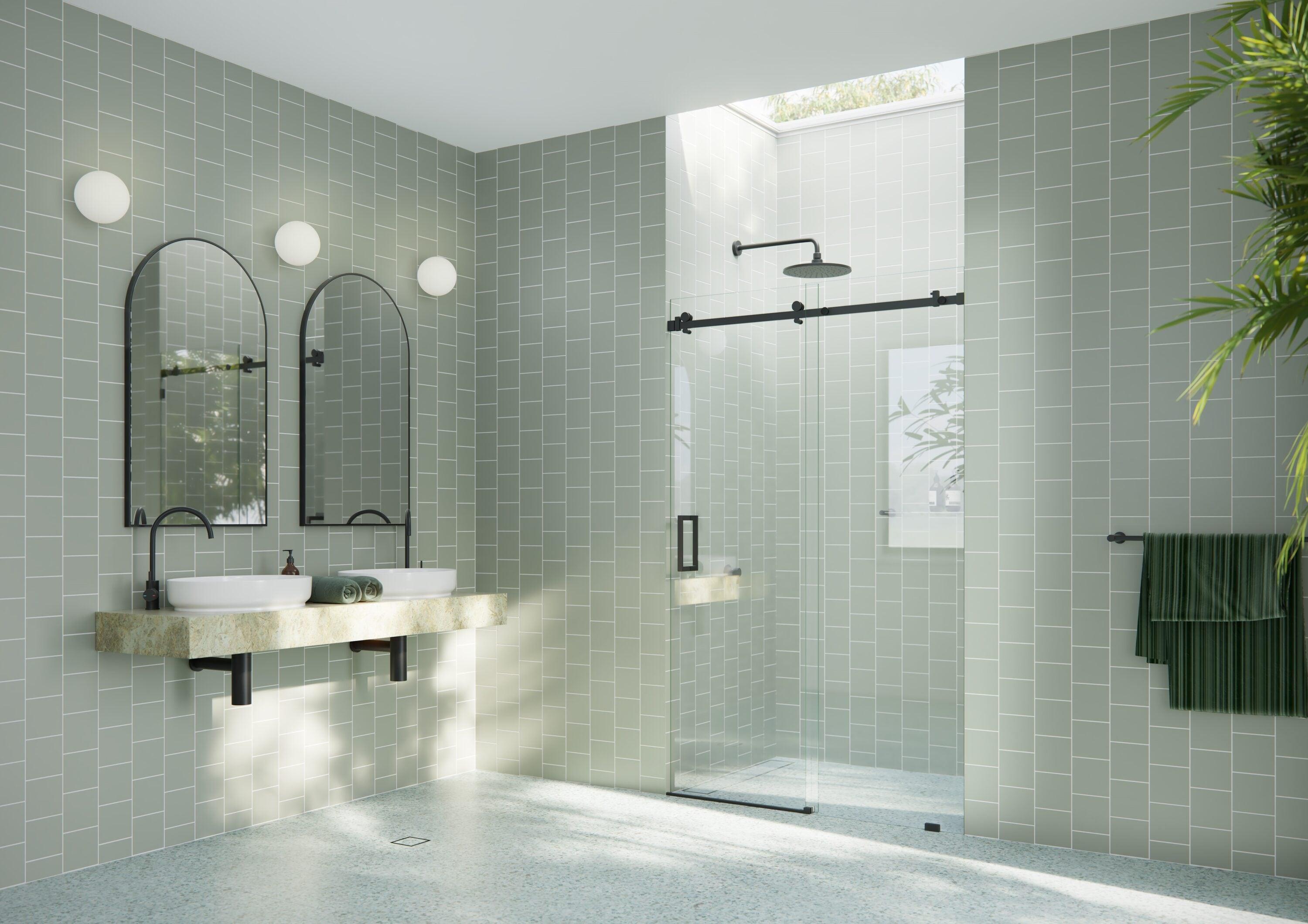 Astro 44 - 48 in. x 78 in. Fully Frameless Glass Sliding Shower Door