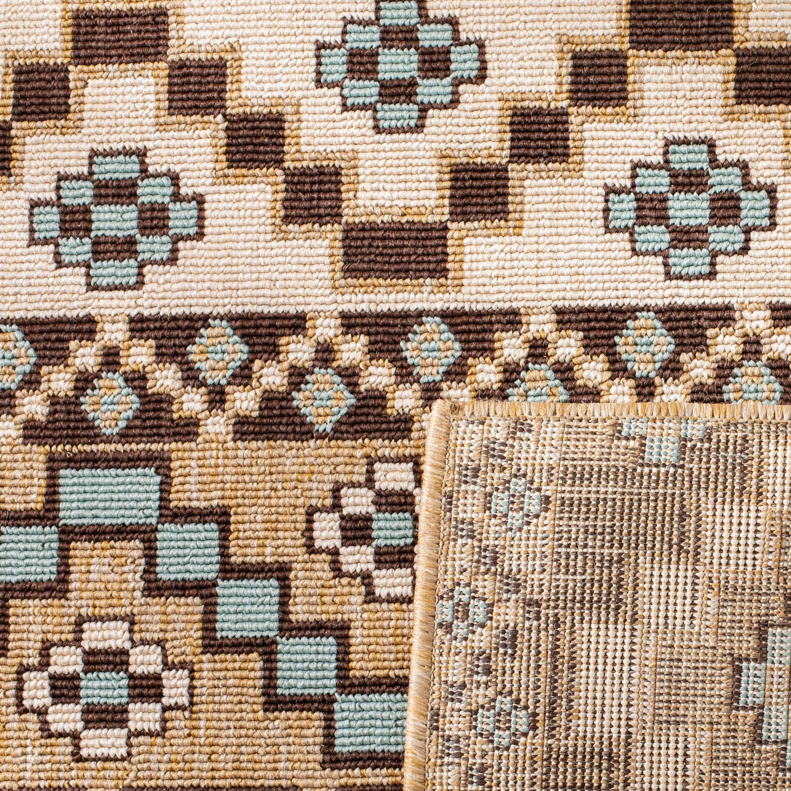 Veranda VER095 Power Loomed Indoor/Outdoor Area Rug - Creme/Brown - 8'x11' - Safavieh