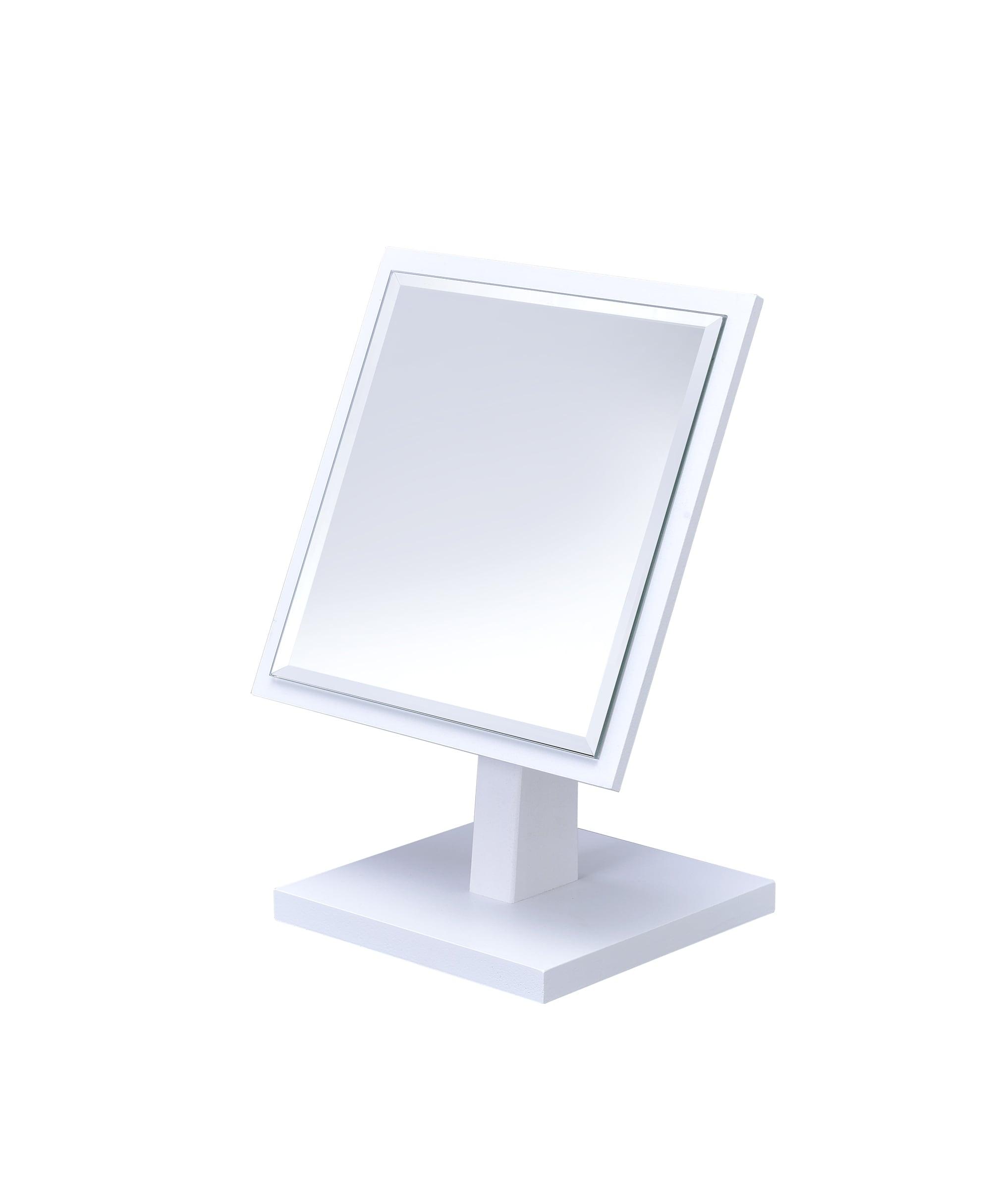 ORE international, Inc. 9.25 In Square White Bevelled Mirror On A Pedestal