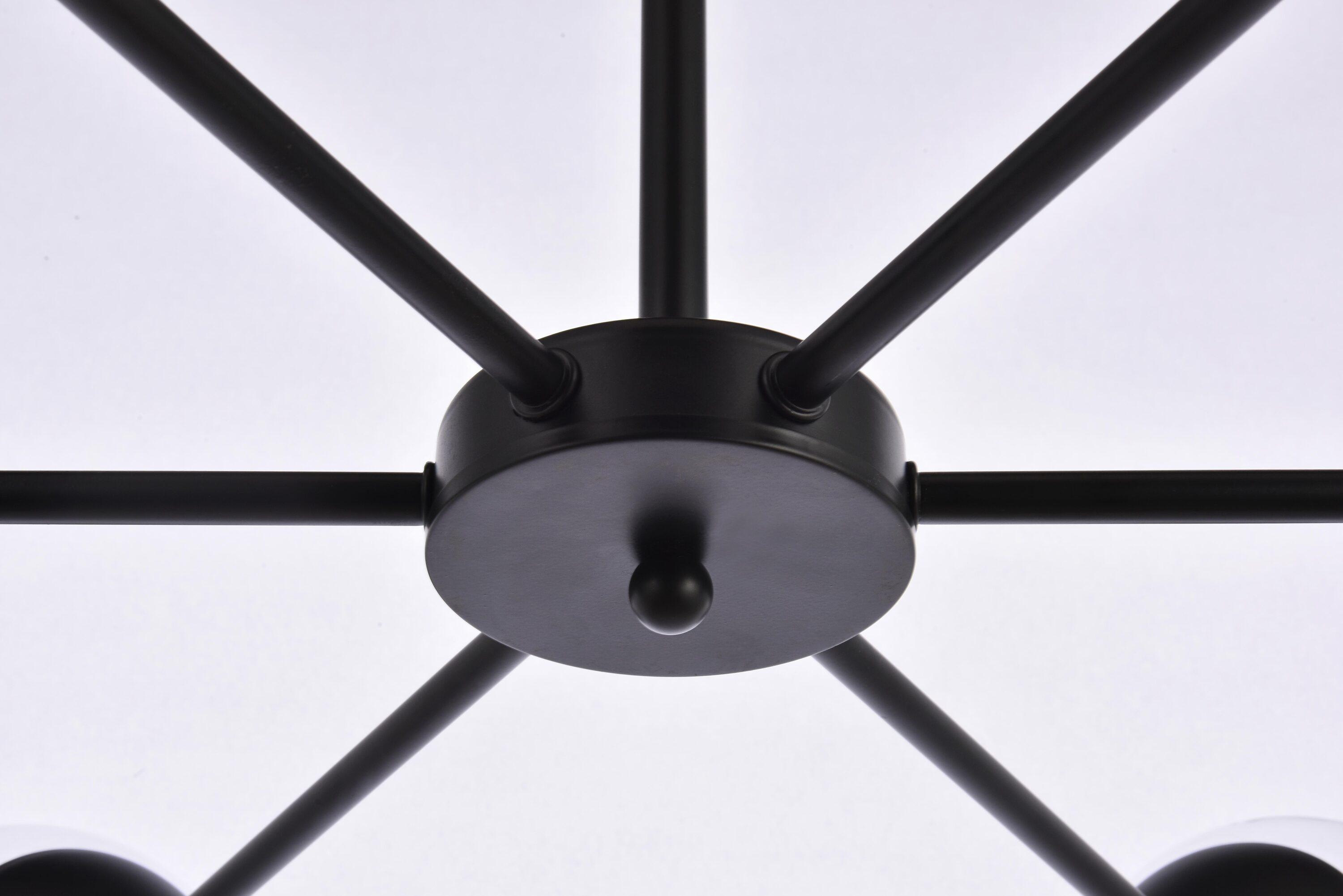 Elegant Lighting Briggs 30 inch pendant in black with clear shade