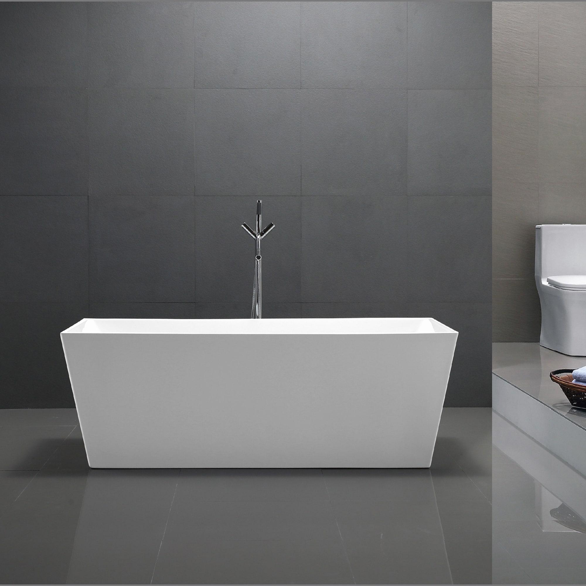 67'' x 32'' Freestanding Soaking Acrylic Bathtub