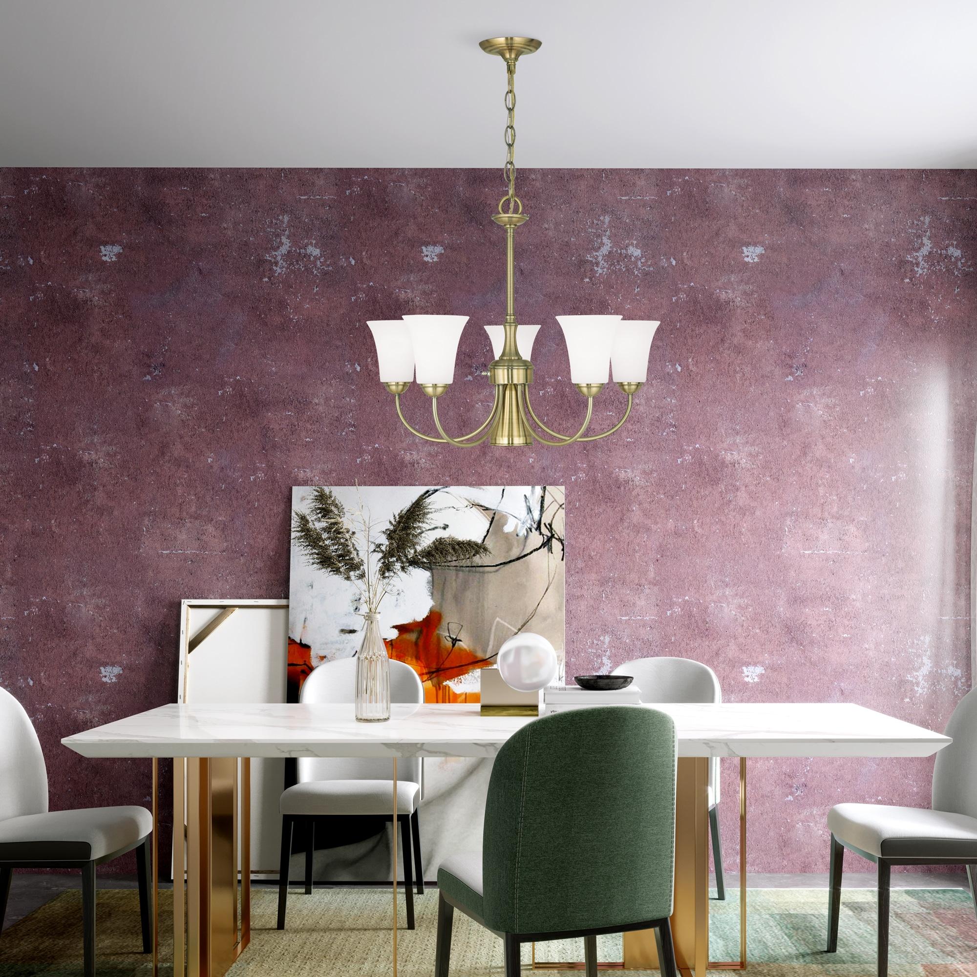 Traditional Five Light Chandelier-Antique Brass Finish Bailey Street Home 218-Bel-2255990