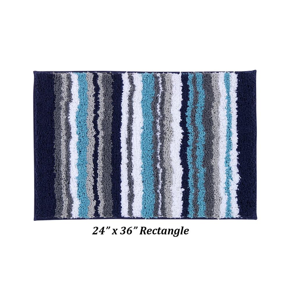 Better Trends Griffie 100% Polyester TPR Backing Tufted Bath Rug 24" x 36" Rectangle - Blue