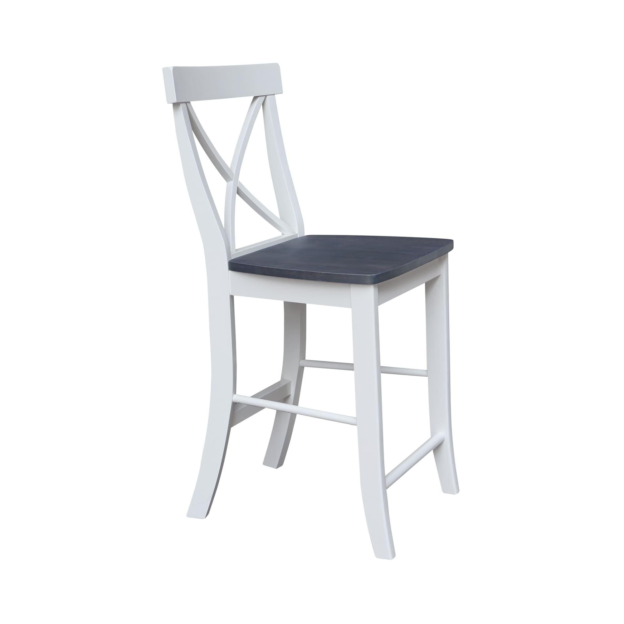 24&#34; X Back Counter Height Barstool Barstool White - International Concepts