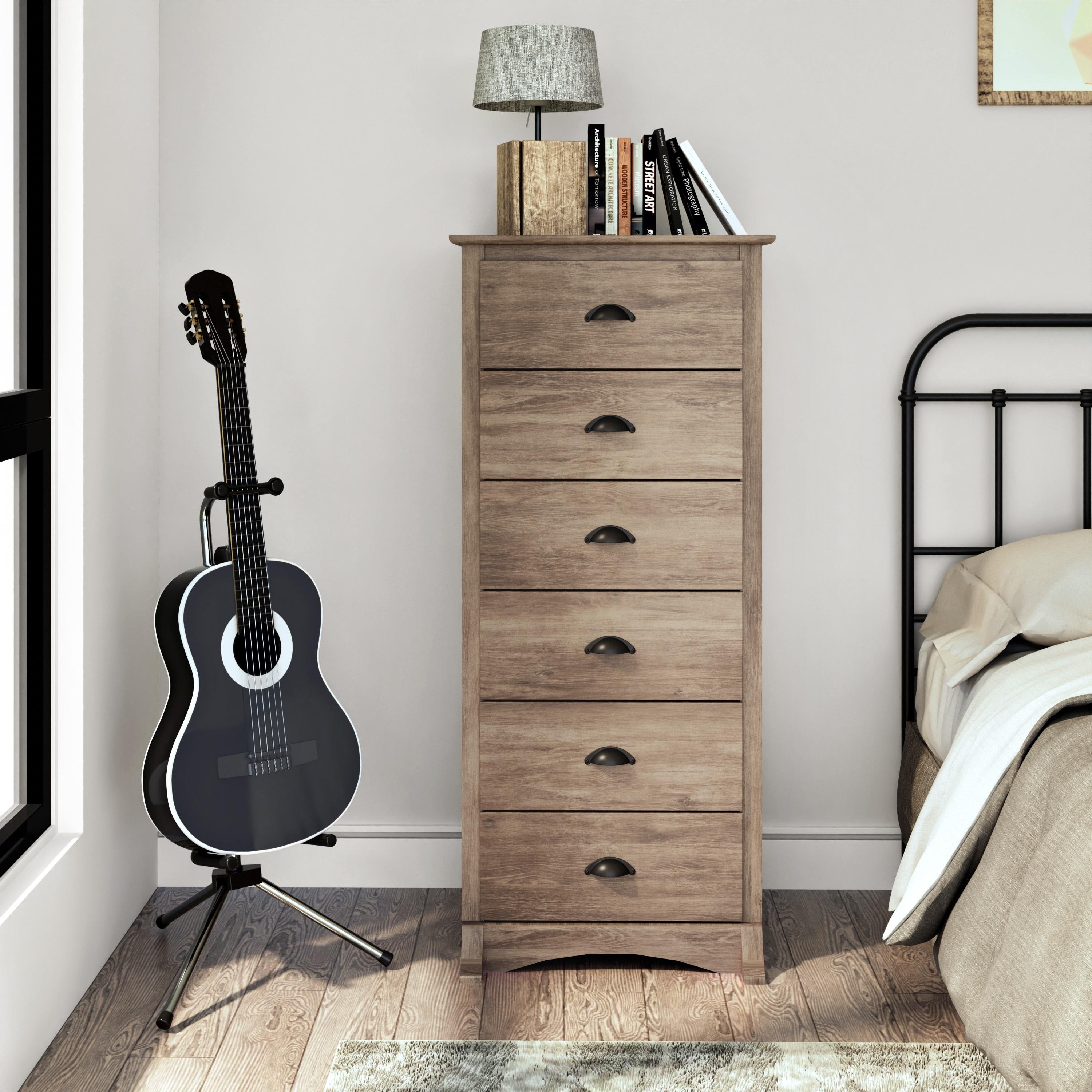 Tall 6 Drawer Chest Drifted Gray - Prepac: Space-Saving Bedroom Storage Furniture