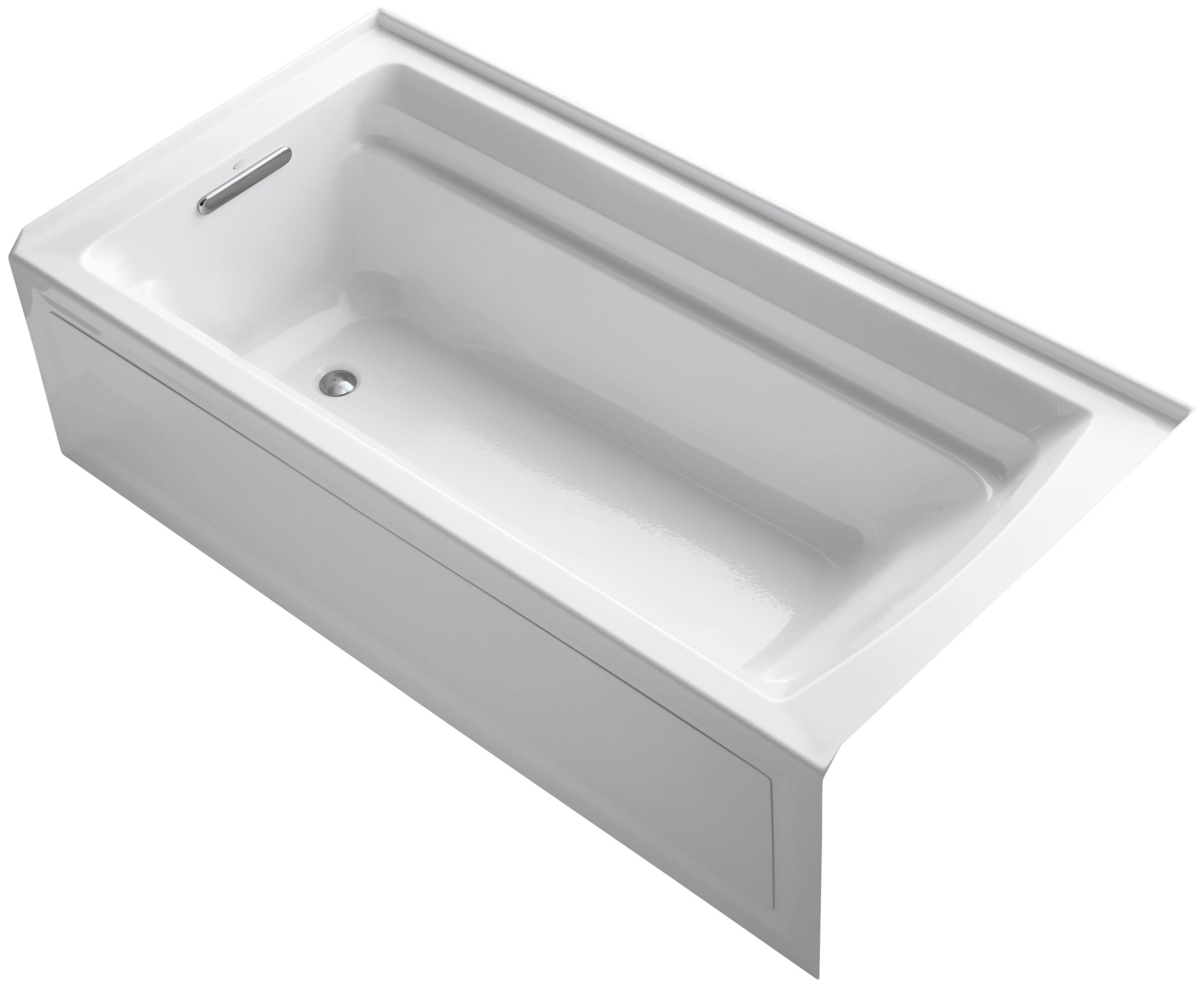 72" x 36" Acrylic Alcove Soaking Bathtub with Comfort Depth