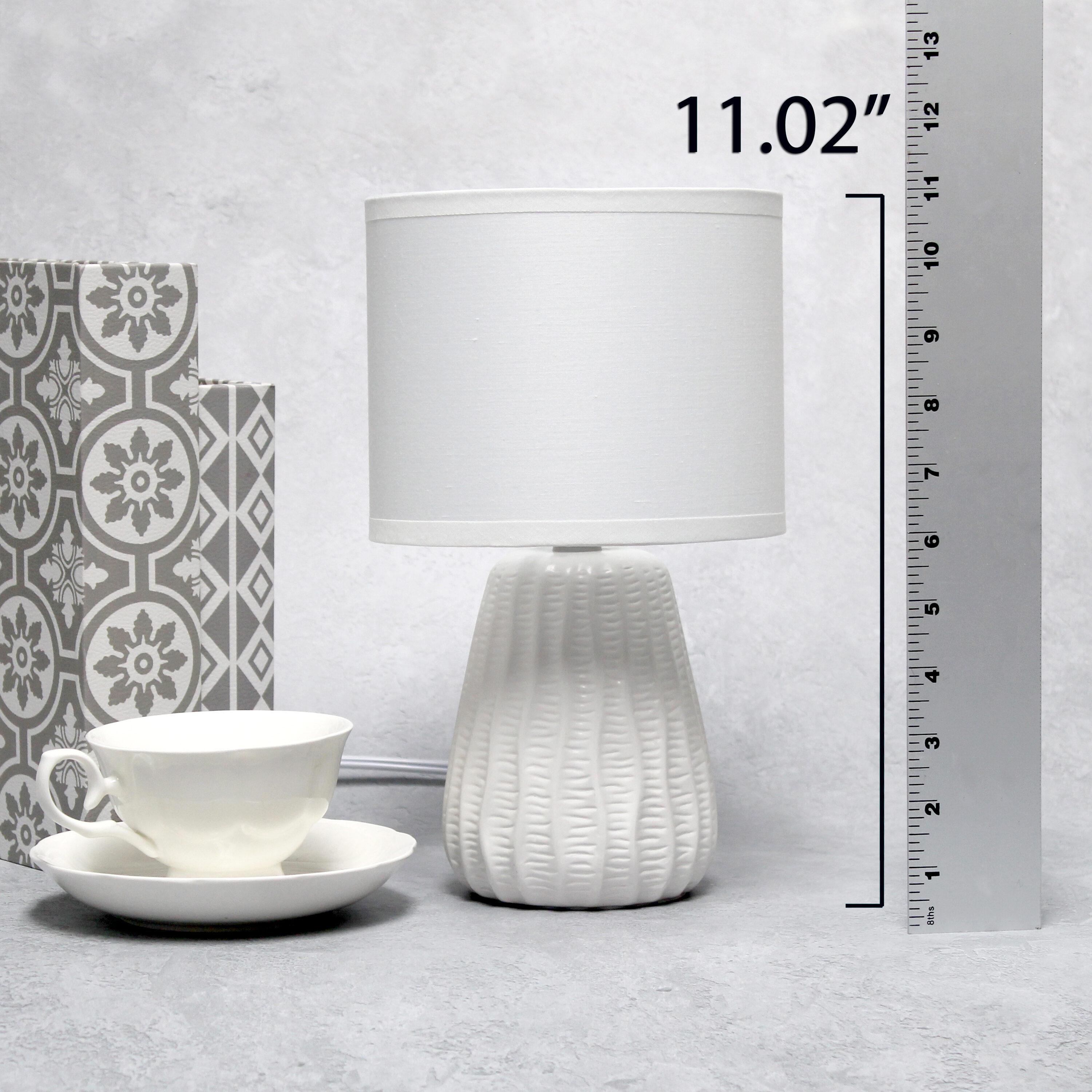 11.02" Mini Modern Ceramic Pastel Accent Bedside Table Desk Lamp: ETL Listed, No Assembly - Simple Designs