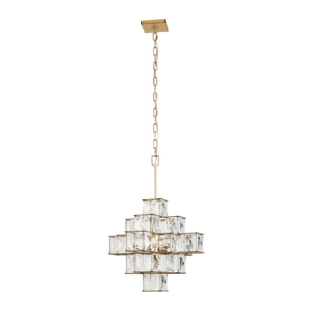 Elegant Calypso Gold Crystal Chandelier with Adjustable Chain