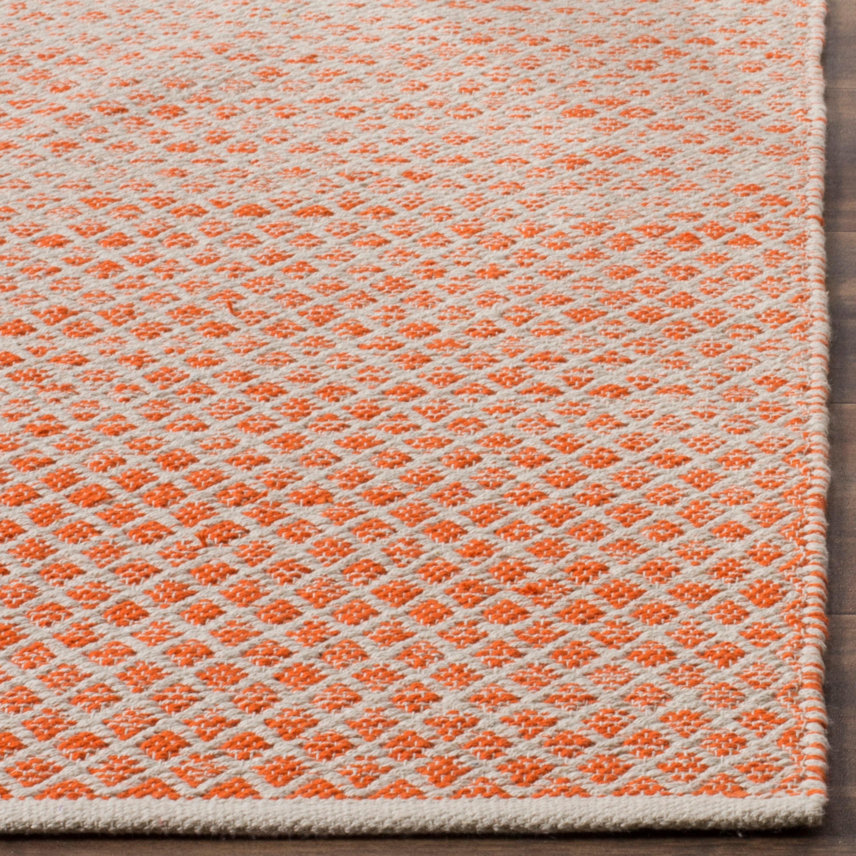 Montauk MTK601 Hand Woven Indoor Area Rug - Orange/Ivory - 6'x6' - Safavieh