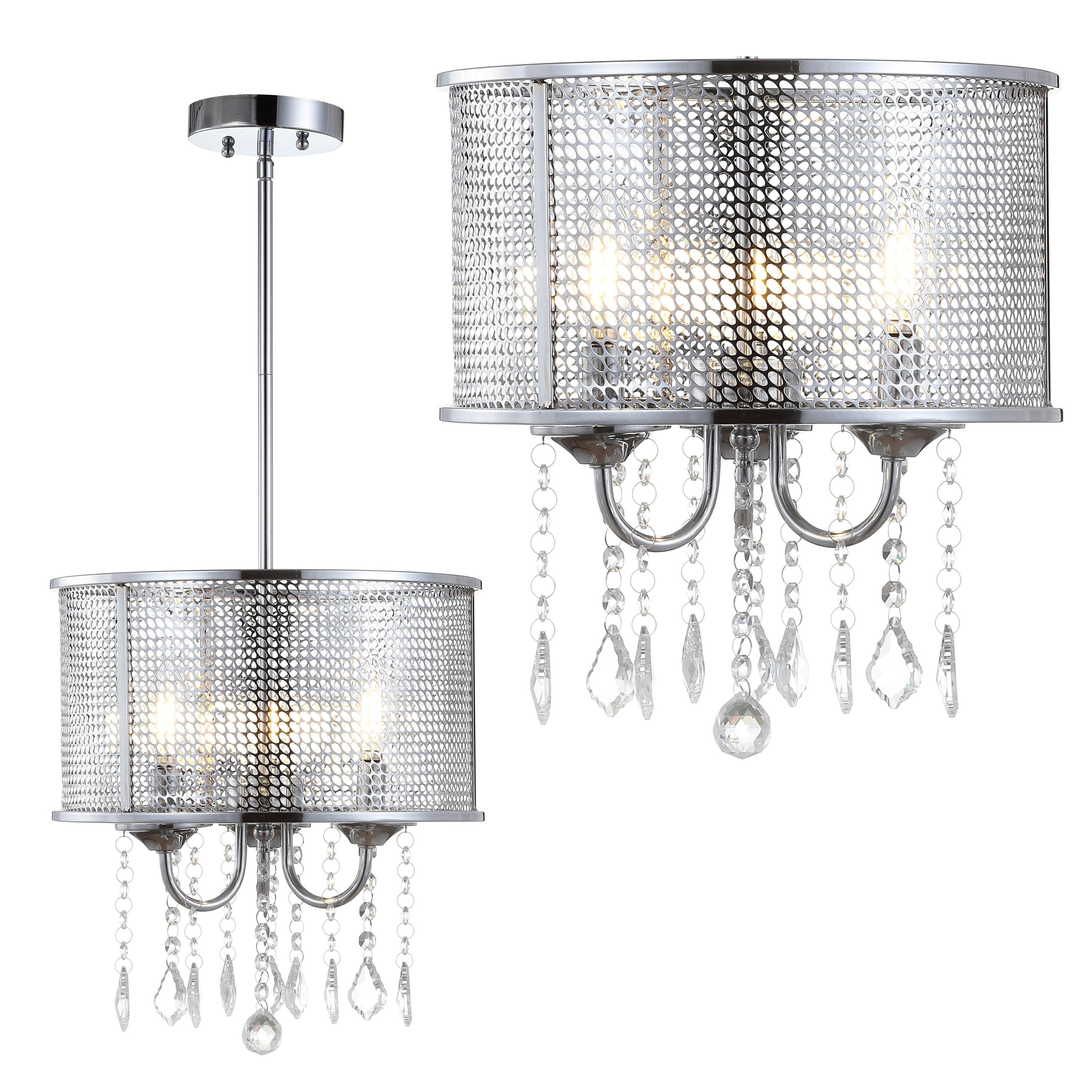 Avah 13" Chrome Polished Crystal Globe LED Pendant