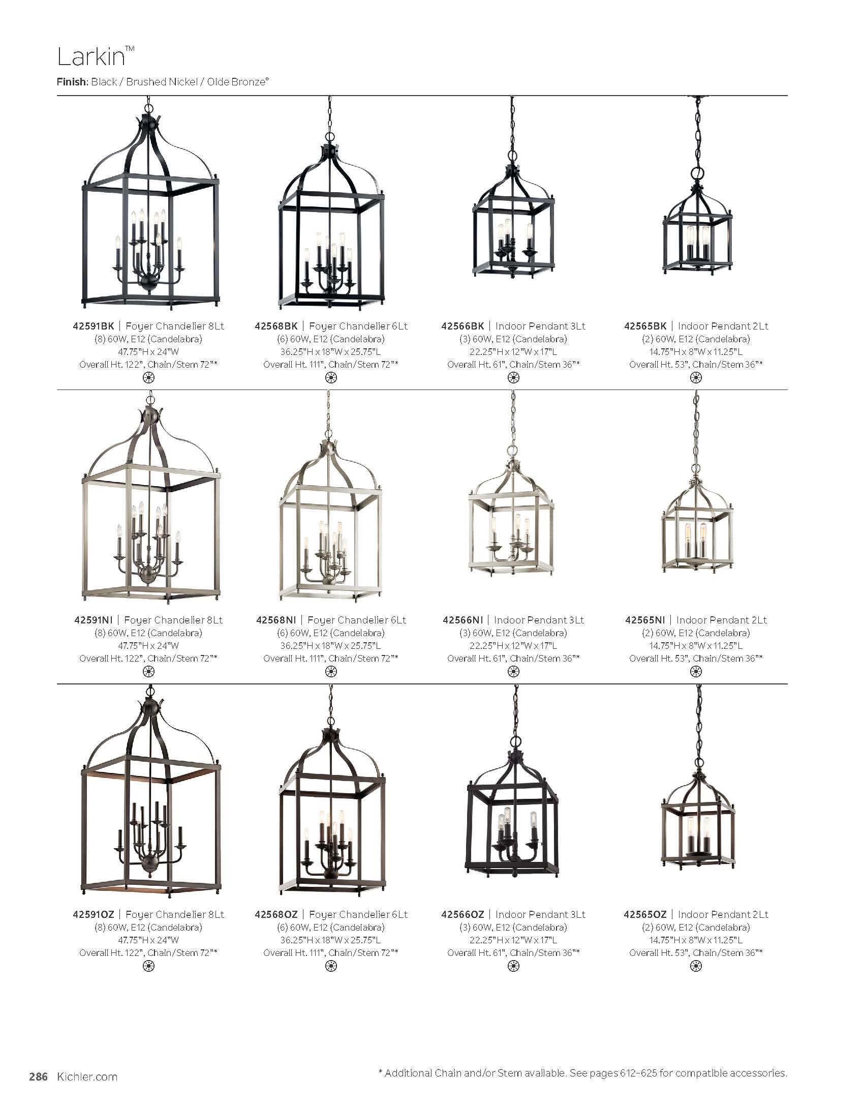 Kichler Lighting Larkin 2 - Light Pendant in  Brushed Nickel