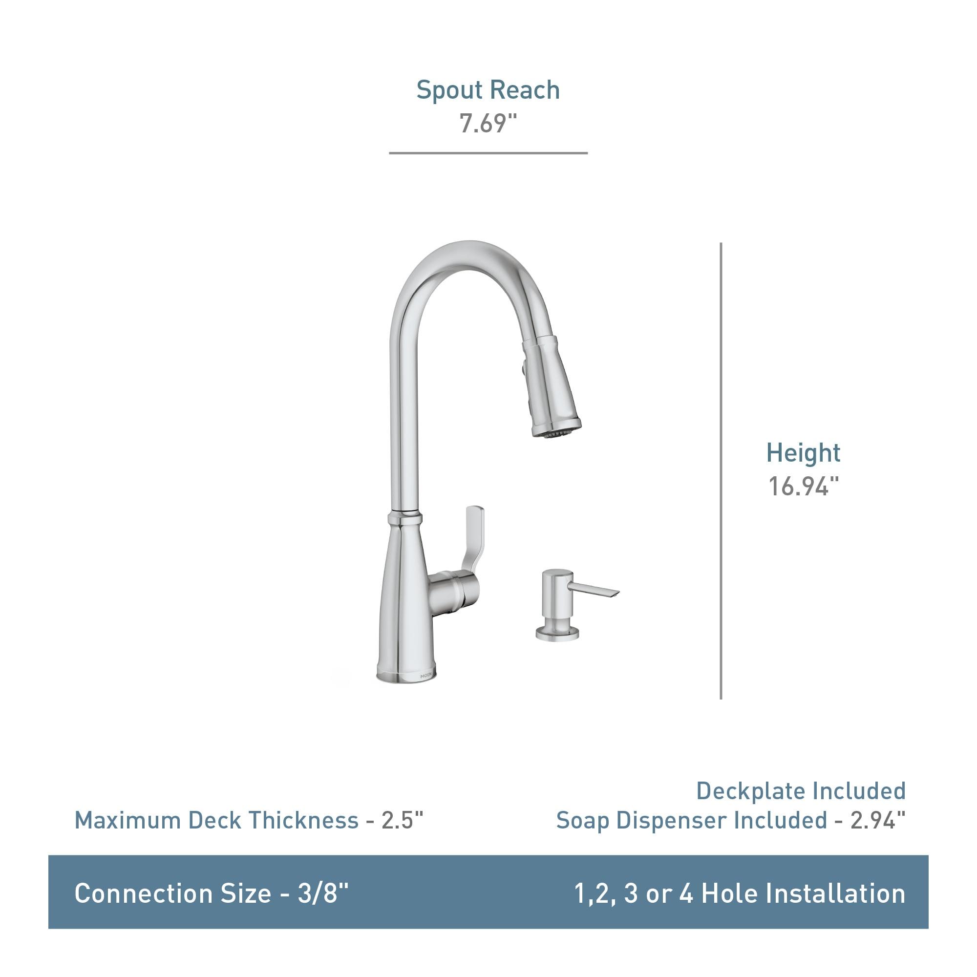 Moen Nolia 1-Handle Pull-Down High Arc Kitchen Faucet, Spot Resistant Stainless