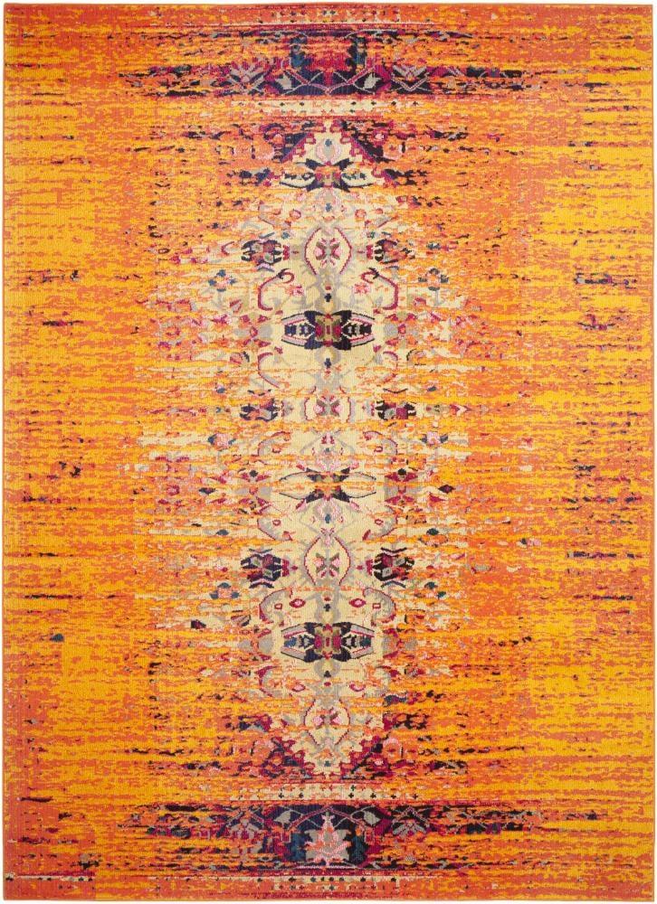 Monaco MNC209 Power Loomed Indoor Area Rug - Orange/Multi - 8'x10' - Safavieh.