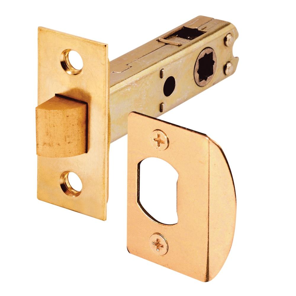 Passage Door Latch, 9/32 in. and 1/4 in. Square Drive, Steel, Brass Finish