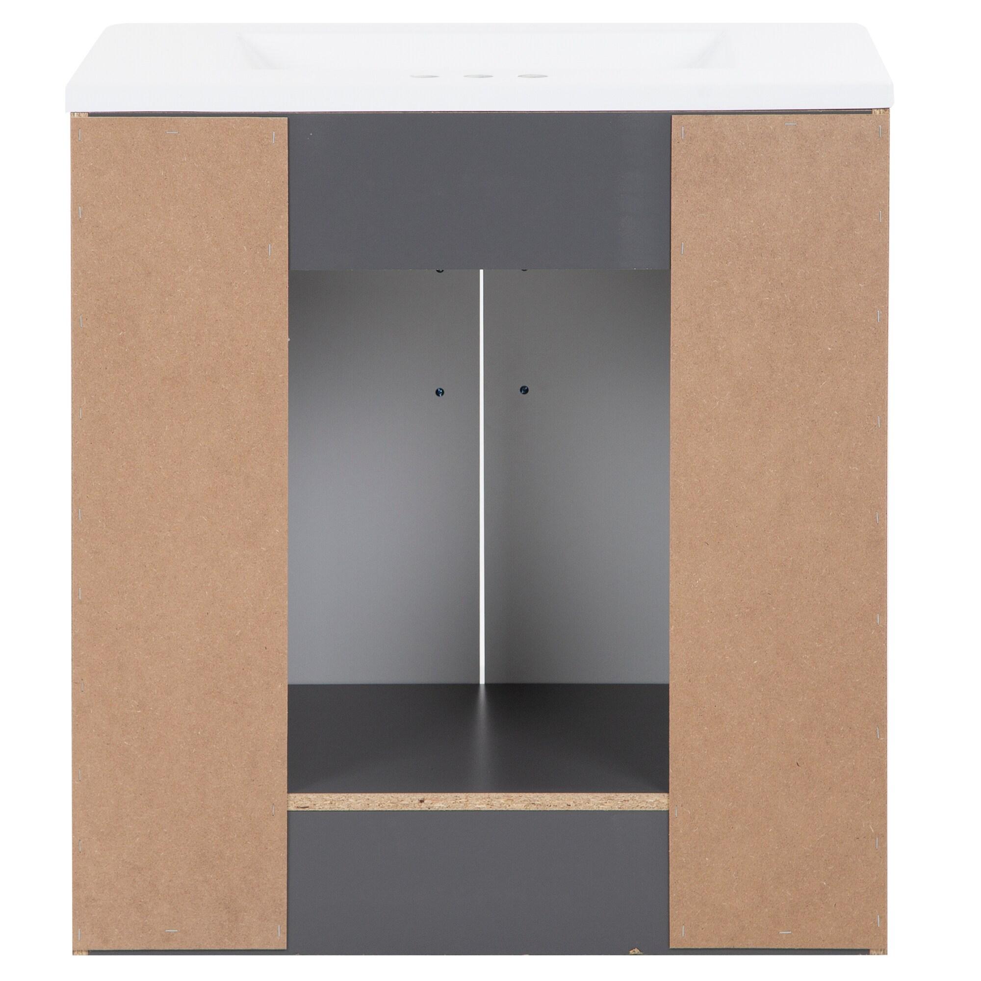 Wyndham Collection Miranda 30" Freestanding Single Bathroom Vanity with Cultured Marble Top