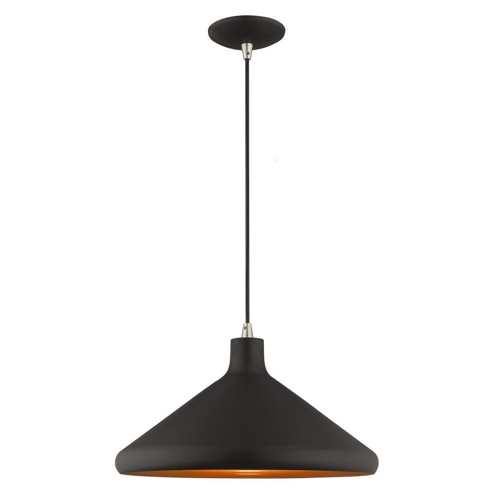 Livex Lighting Metal Shade 1 - Light Chandelier in  Black